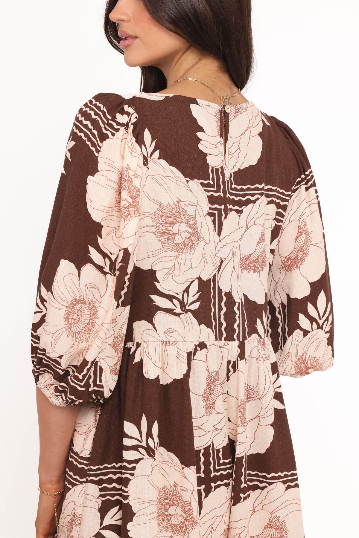 Henley Romper in Brown Floral – view 6 of 7