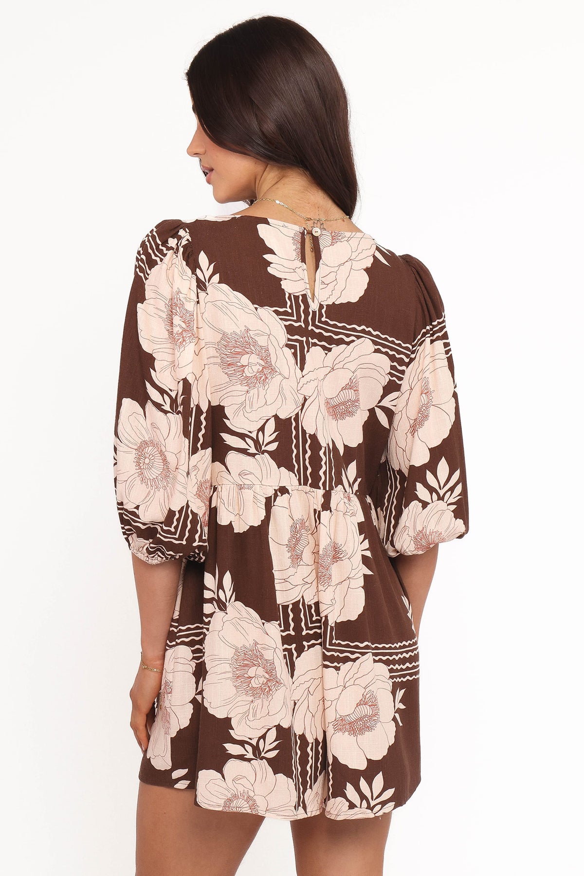 Henley Romper in Brown Floral – view 5 of 7