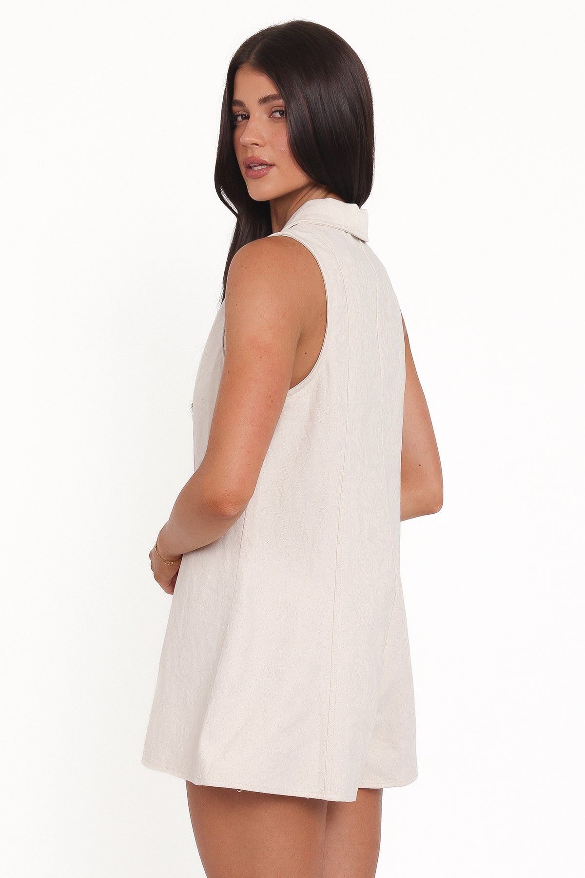 Lavina Collared Romper in Cream – view 4 of 6