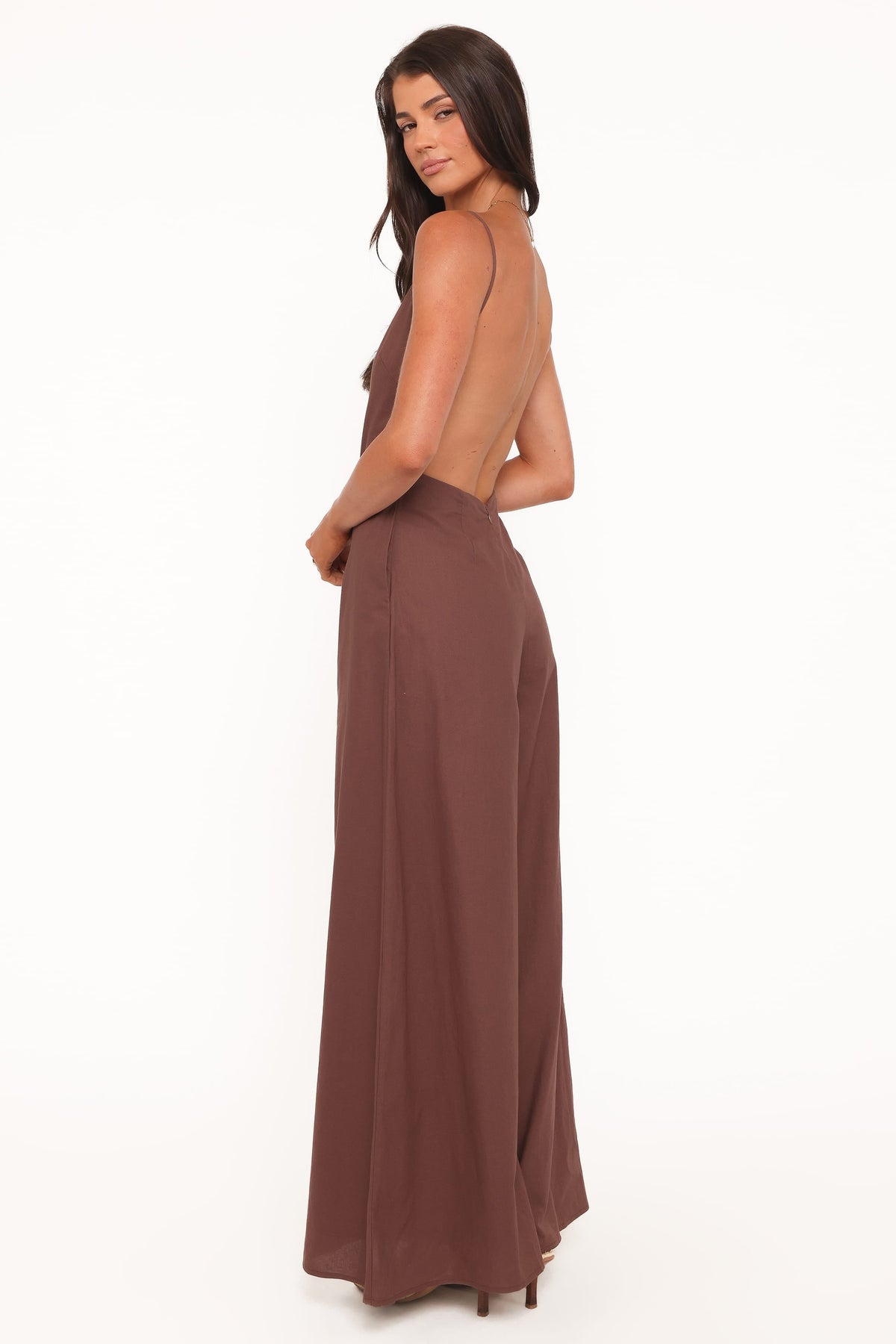 Ophilia Open Back Jumpsuit in Dark Brown – view 5 of 8