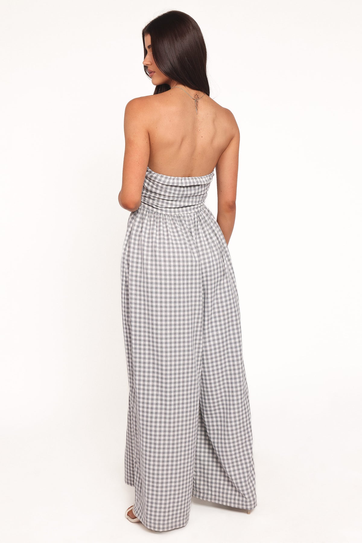 Paige Strapless Jumpsuit in Black White Gingham – view 5 of 8