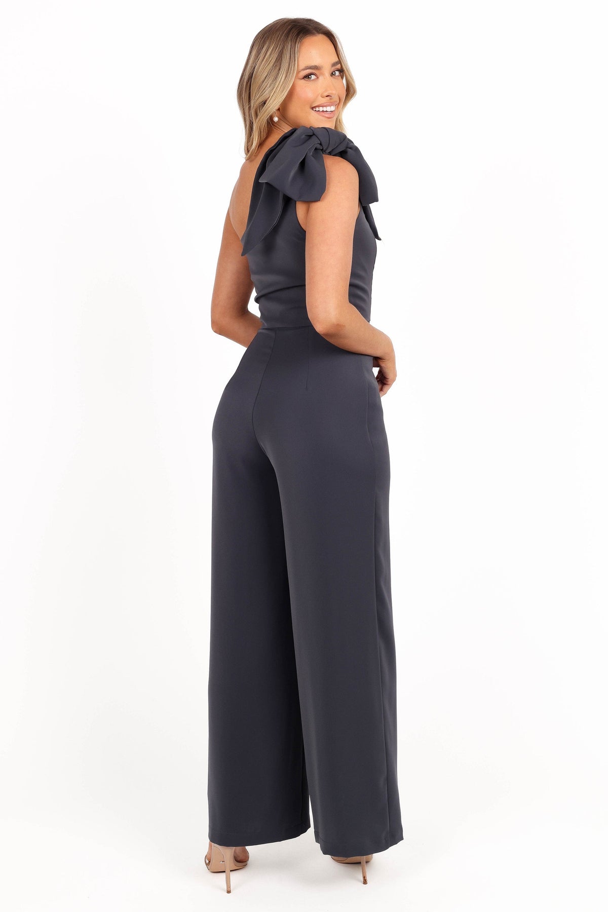 Scarlett One Shoulder Jumpsuit in Steel Grey – view 6 of 8