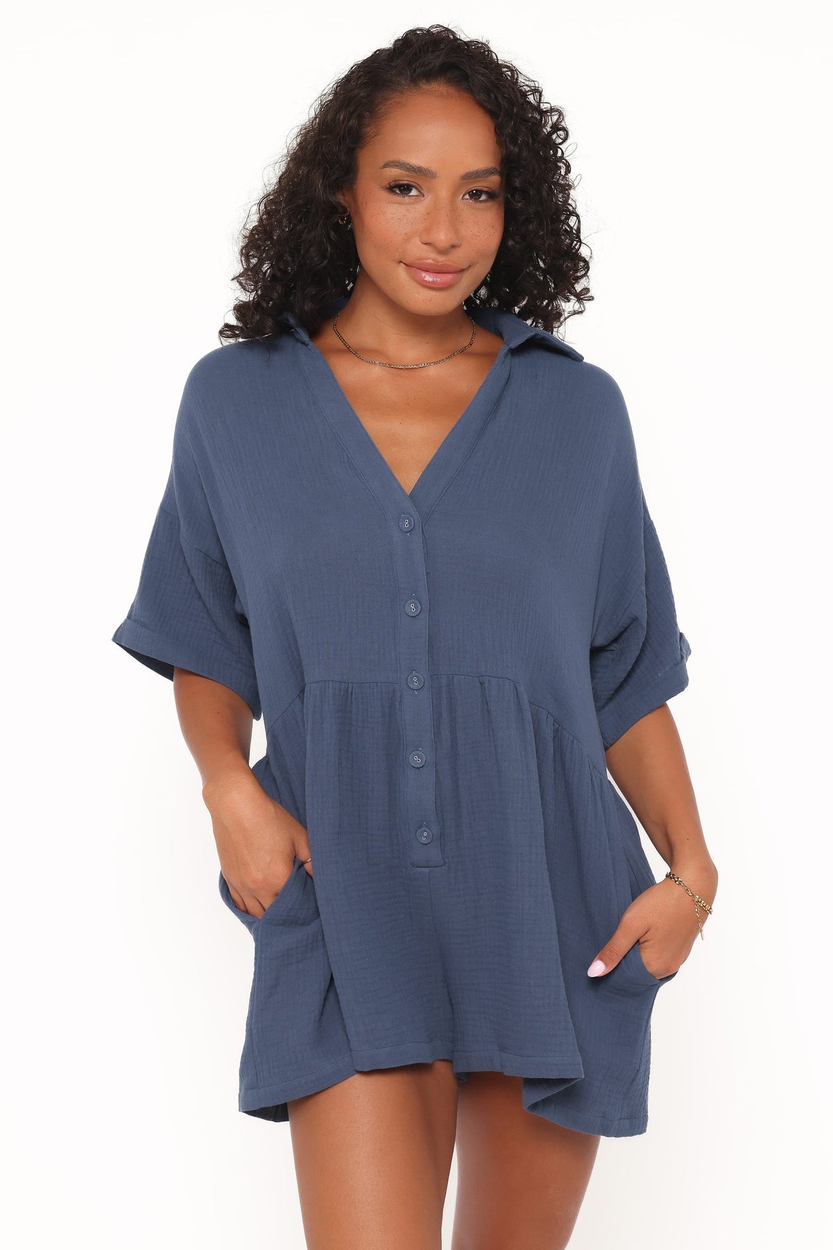 Winny Romper in Denim Blue – view 1 of 6