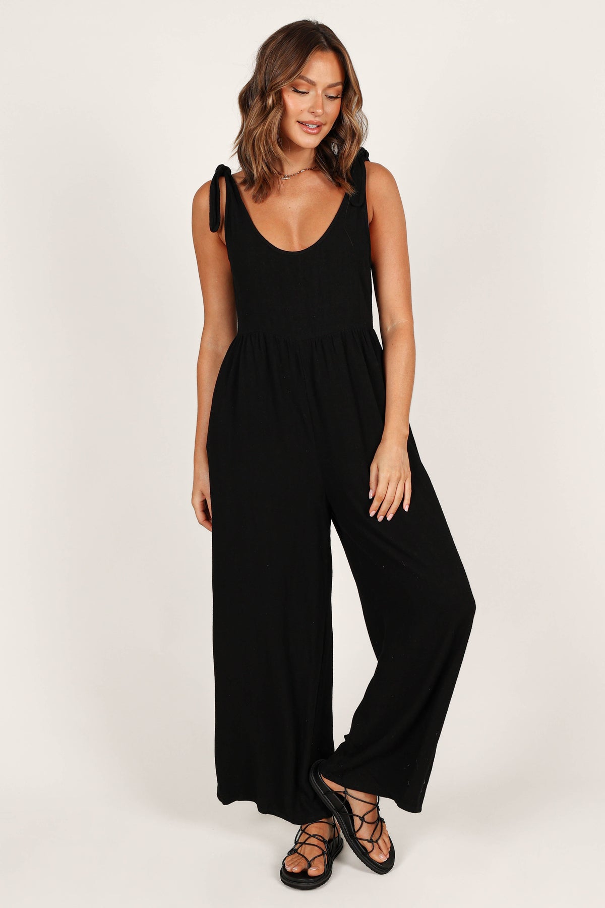 Ayla Linen Jumpsuit in Black – view 1 of 6