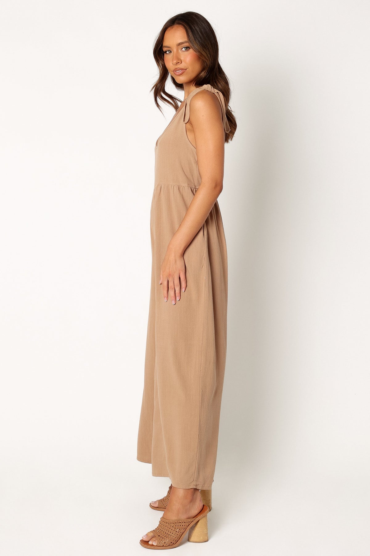 Ayla Linen Jumpsuit in Mocha – view 8 of 10