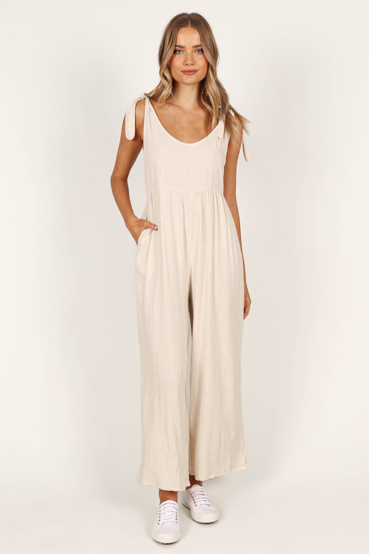 Ayla Linen Jumpsuit in Oatmeal – view 5 of 7