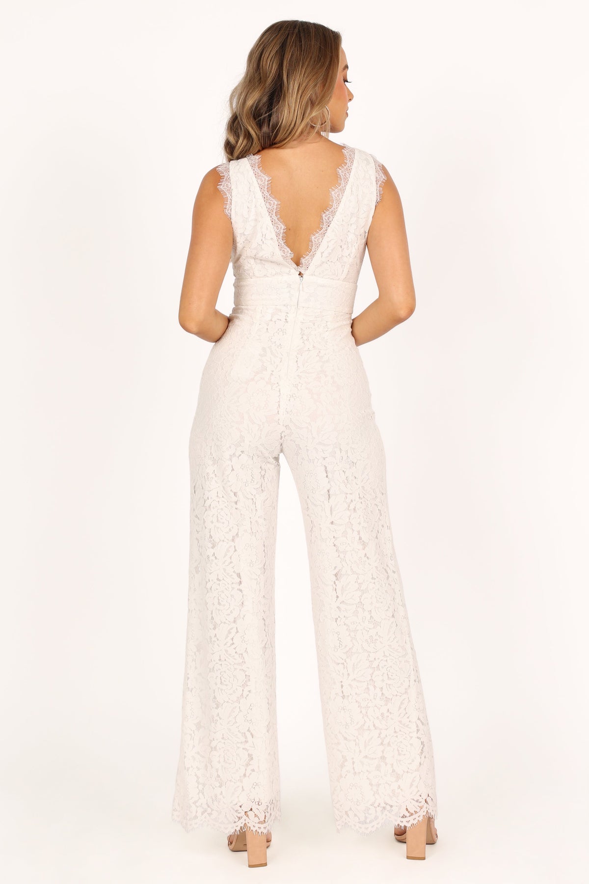 Eloise Lace Jumpsuit in Ivory – view 6 of 8
