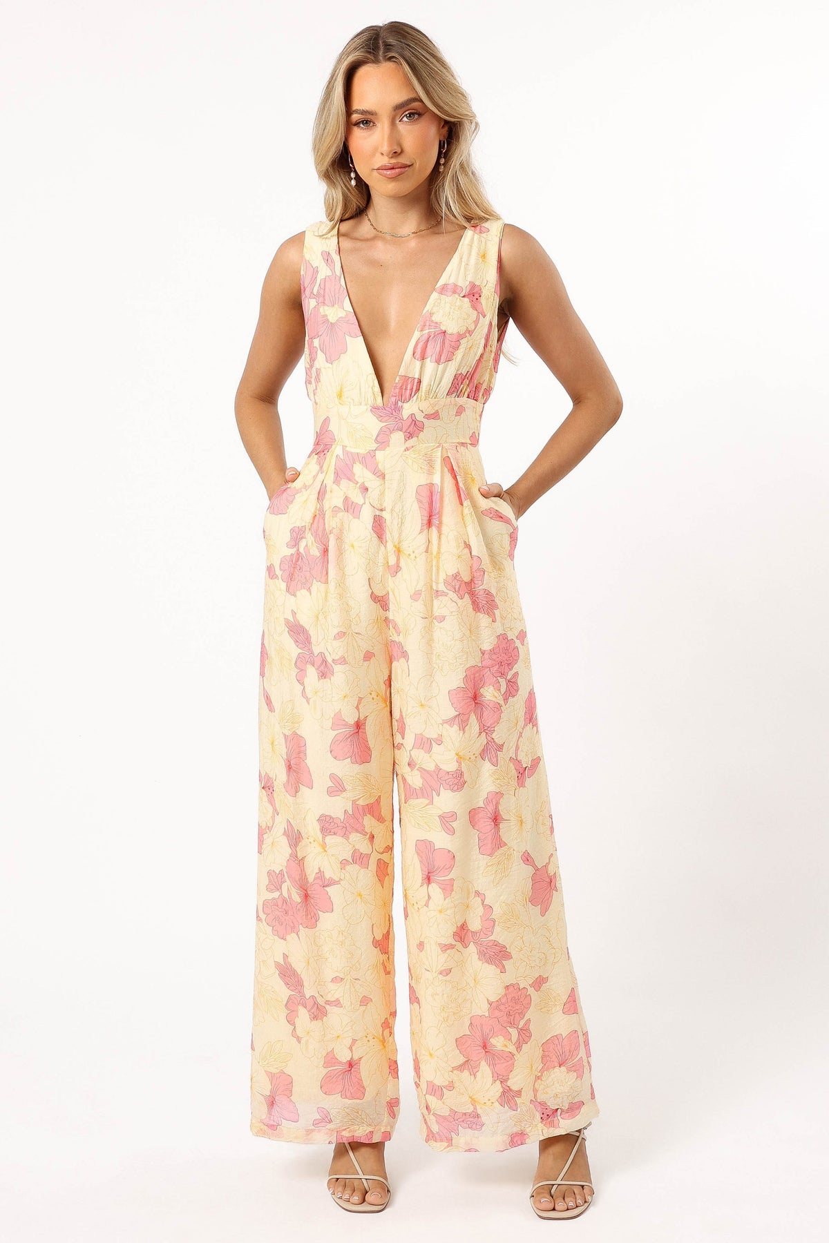 Halle Jumpsuit in Yellow Pink – view 3 of 9