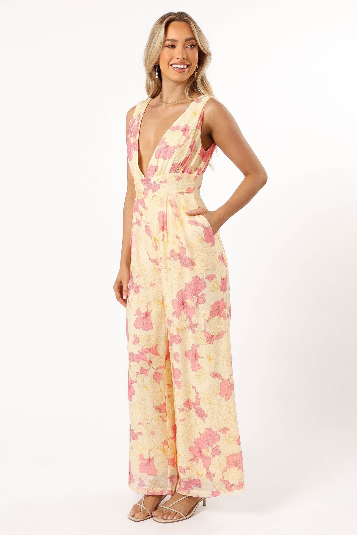 Halle Jumpsuit in Yellow Pink – view 7 of 9