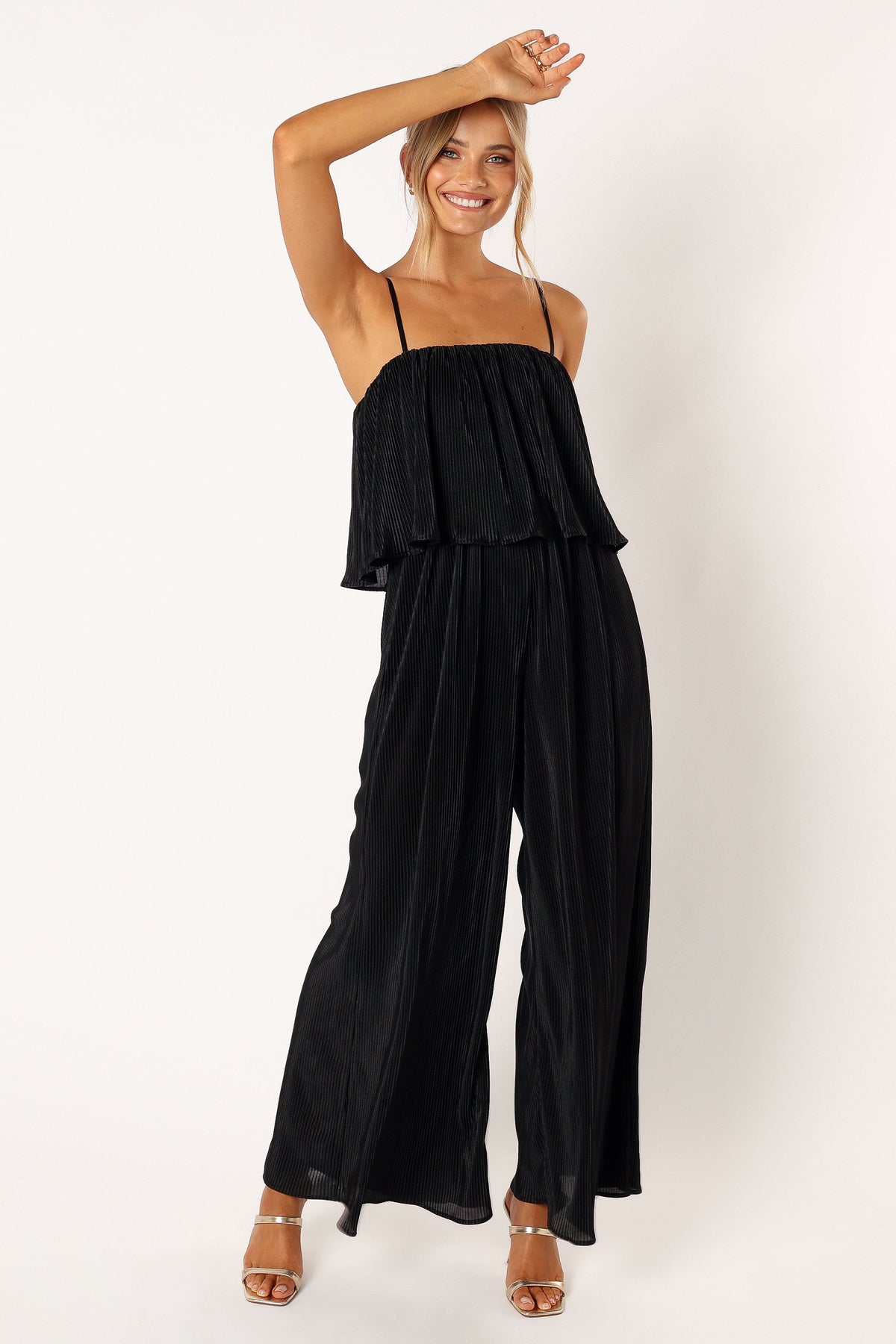 Jillian Plisse Jumpsuit in Black – view 1 of 8
