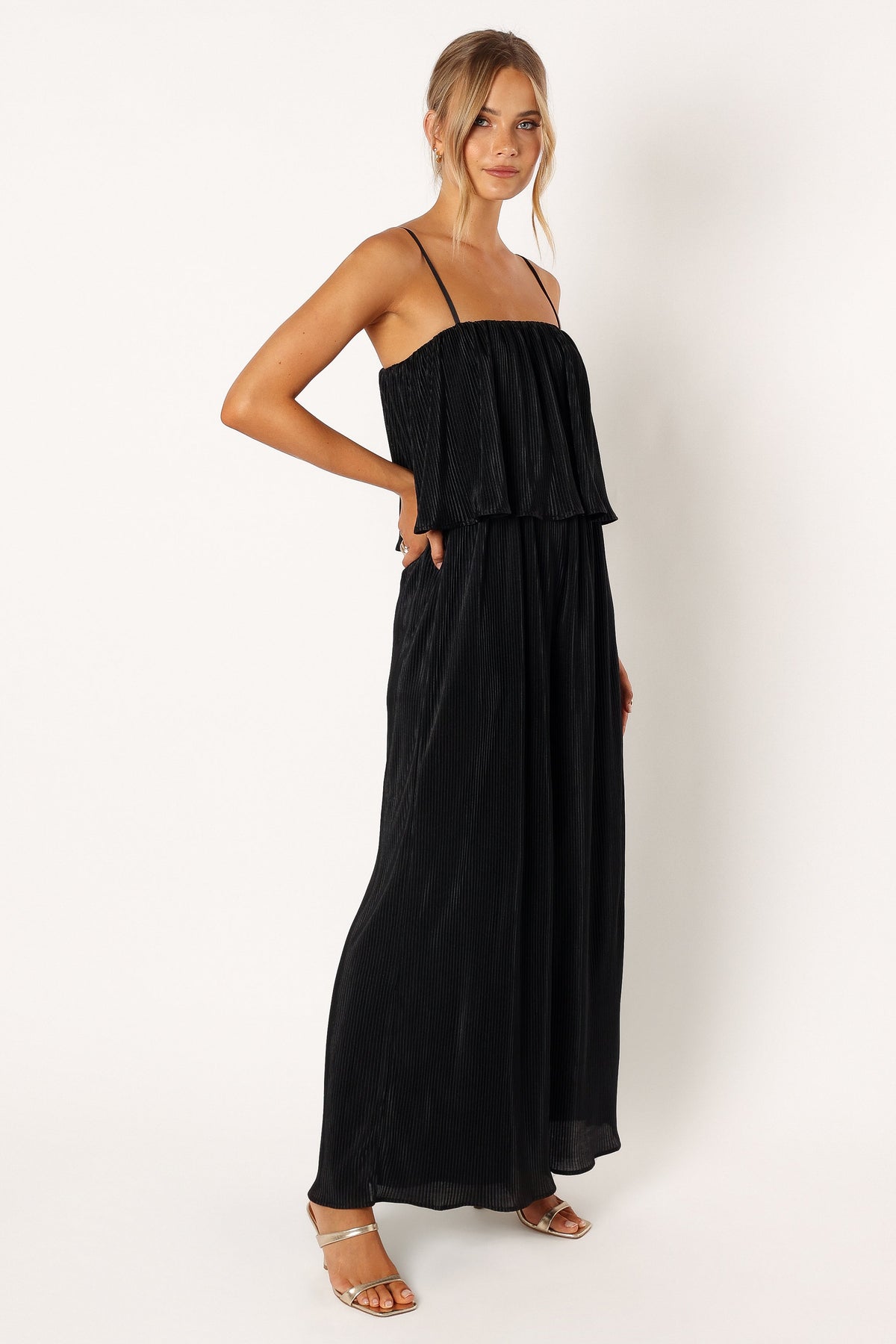 Jillian Plisse Jumpsuit in Black – view 5 of 8