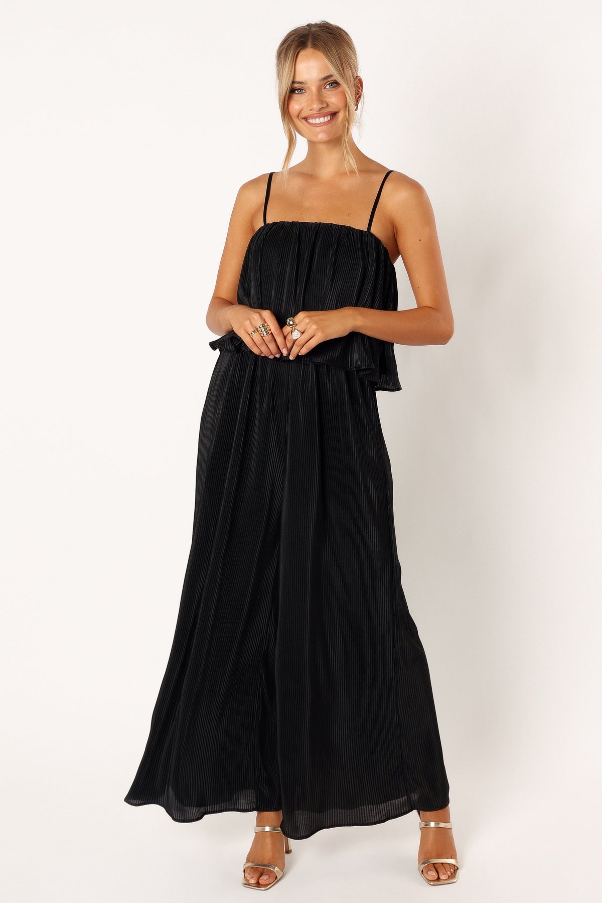 Jillian Plisse Jumpsuit in Black – view 6 of 8
