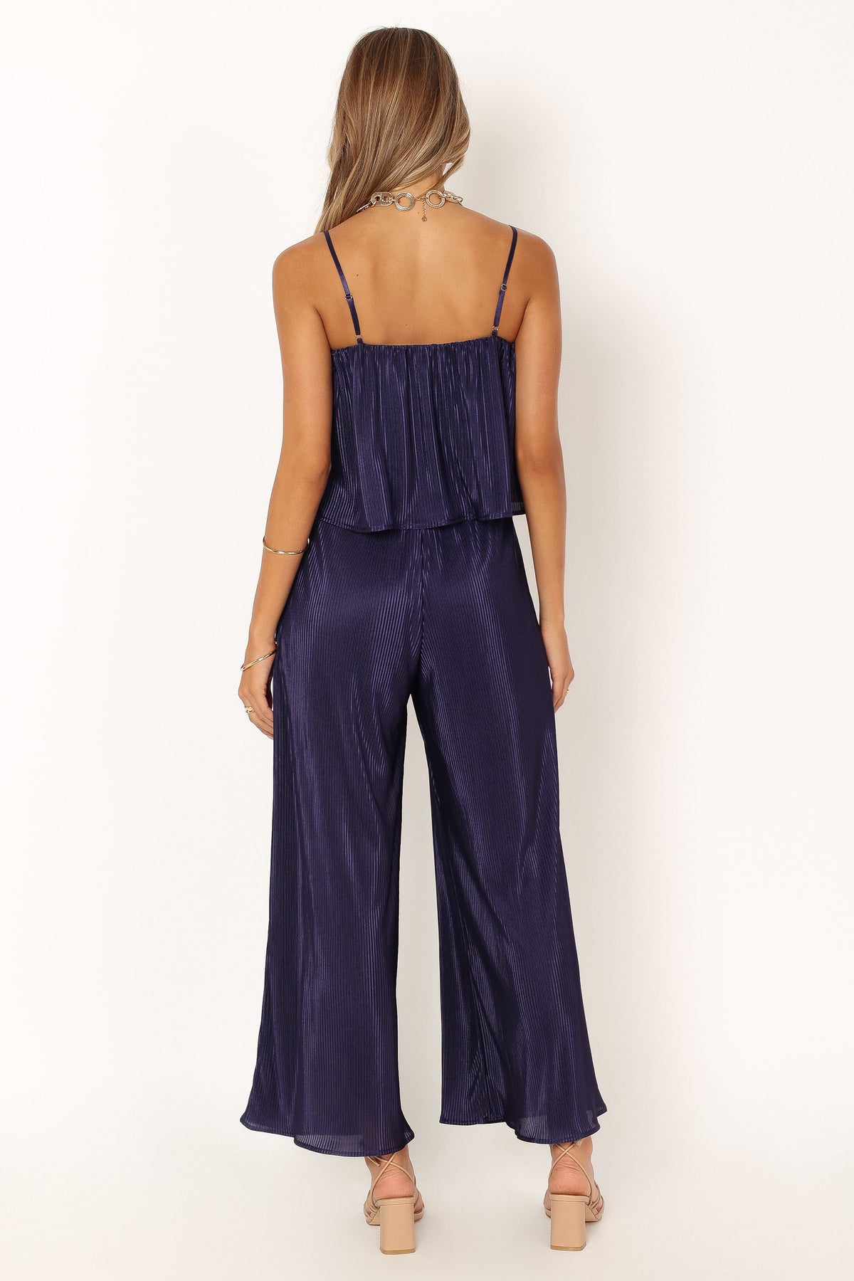 Jillian Plisse Jumpsuit in Navy – view 5 of 7