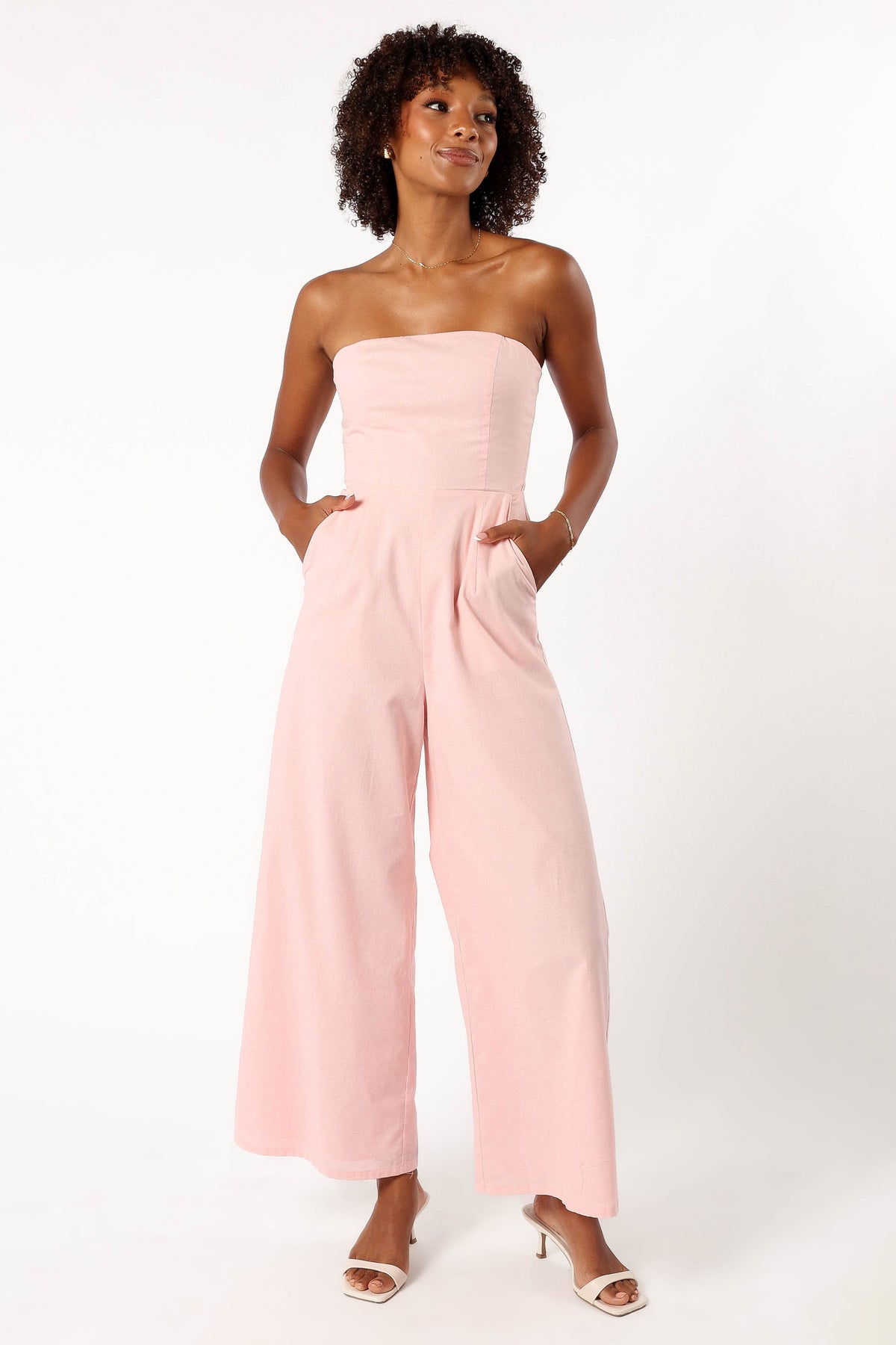 Jodie Strapless Jumpsuit in Pale Pink – view 3 of 8