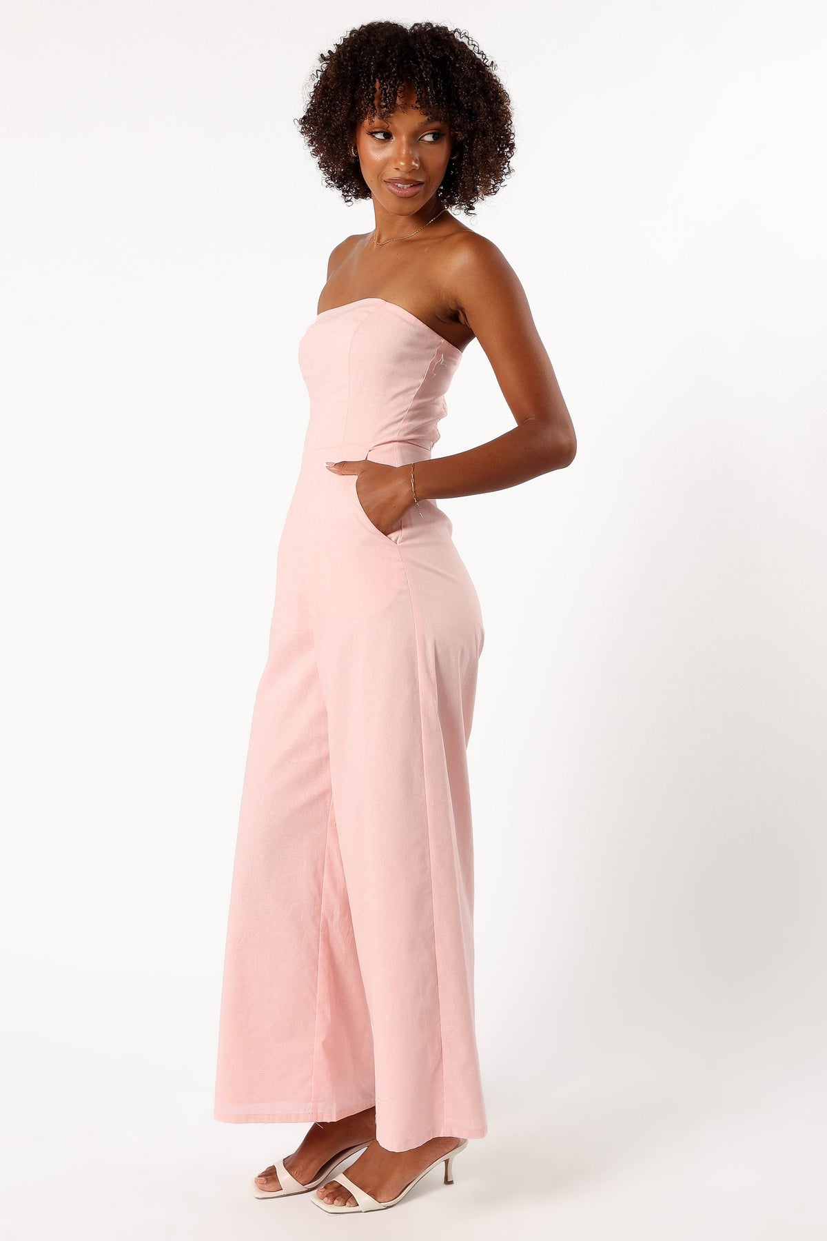 Jodie Strapless Jumpsuit in Pale Pink – view 4 of 8