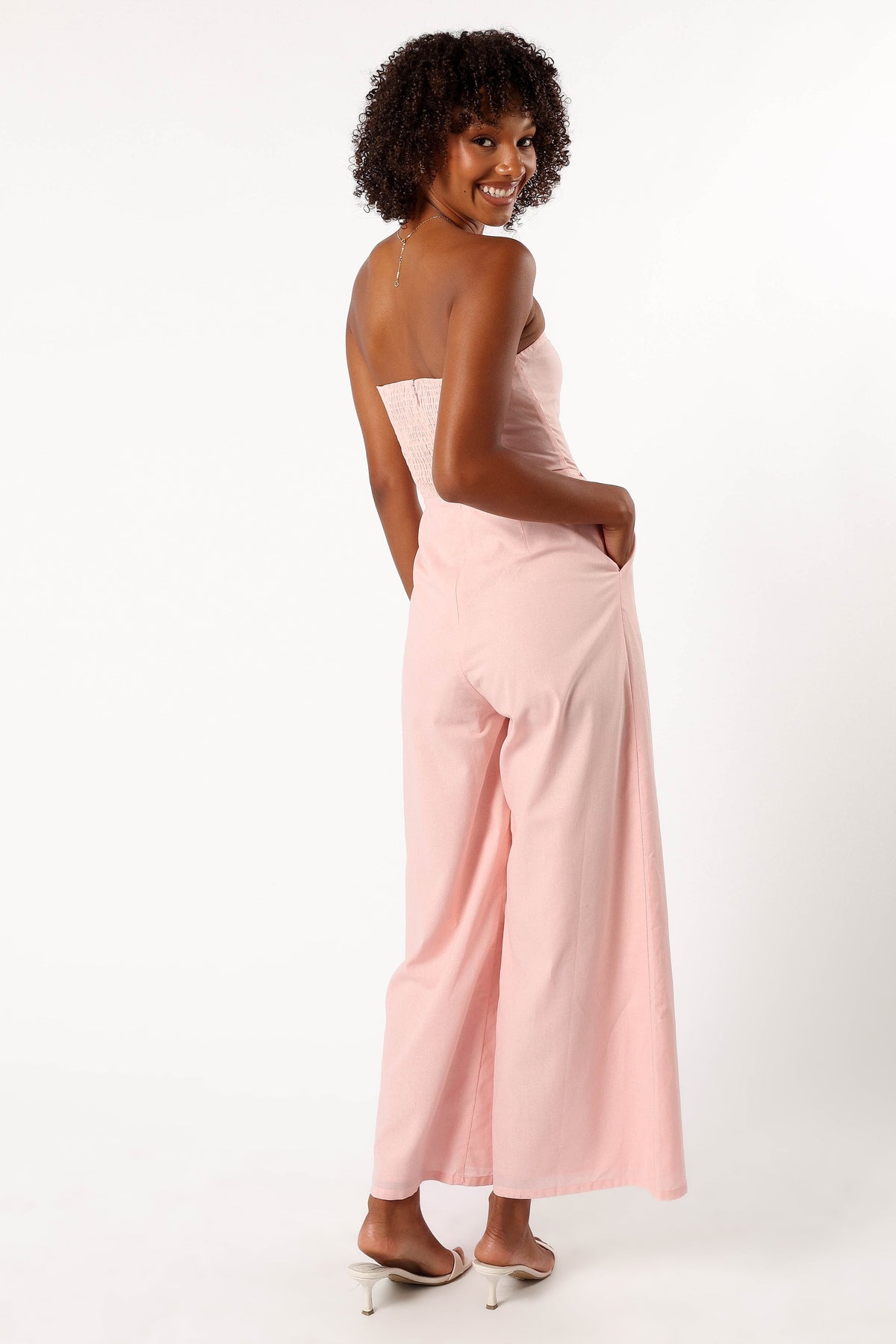 Jodie Strapless Jumpsuit in Pale Pink – view 5 of 8