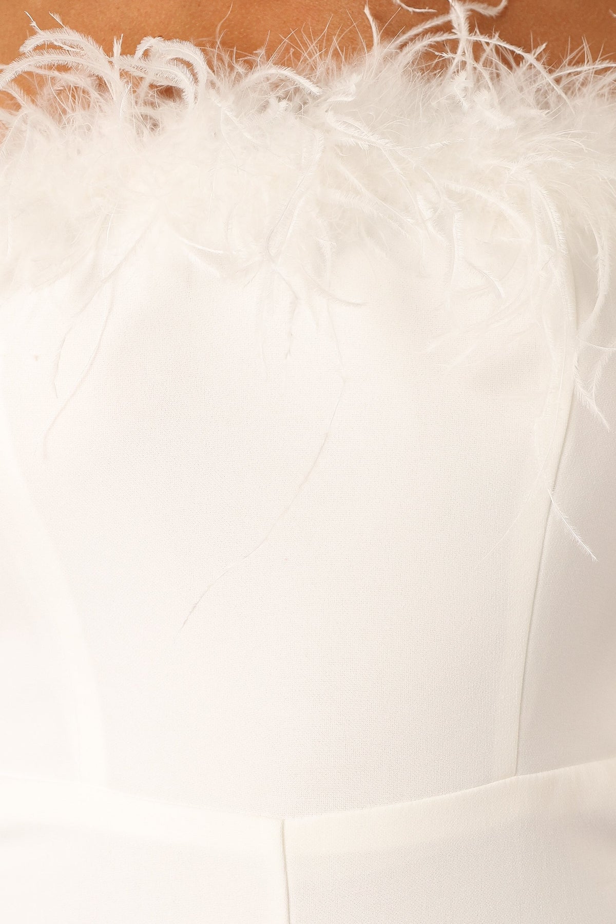 Louise Feather Trim Jumpsuit in White – view 6 of 10
