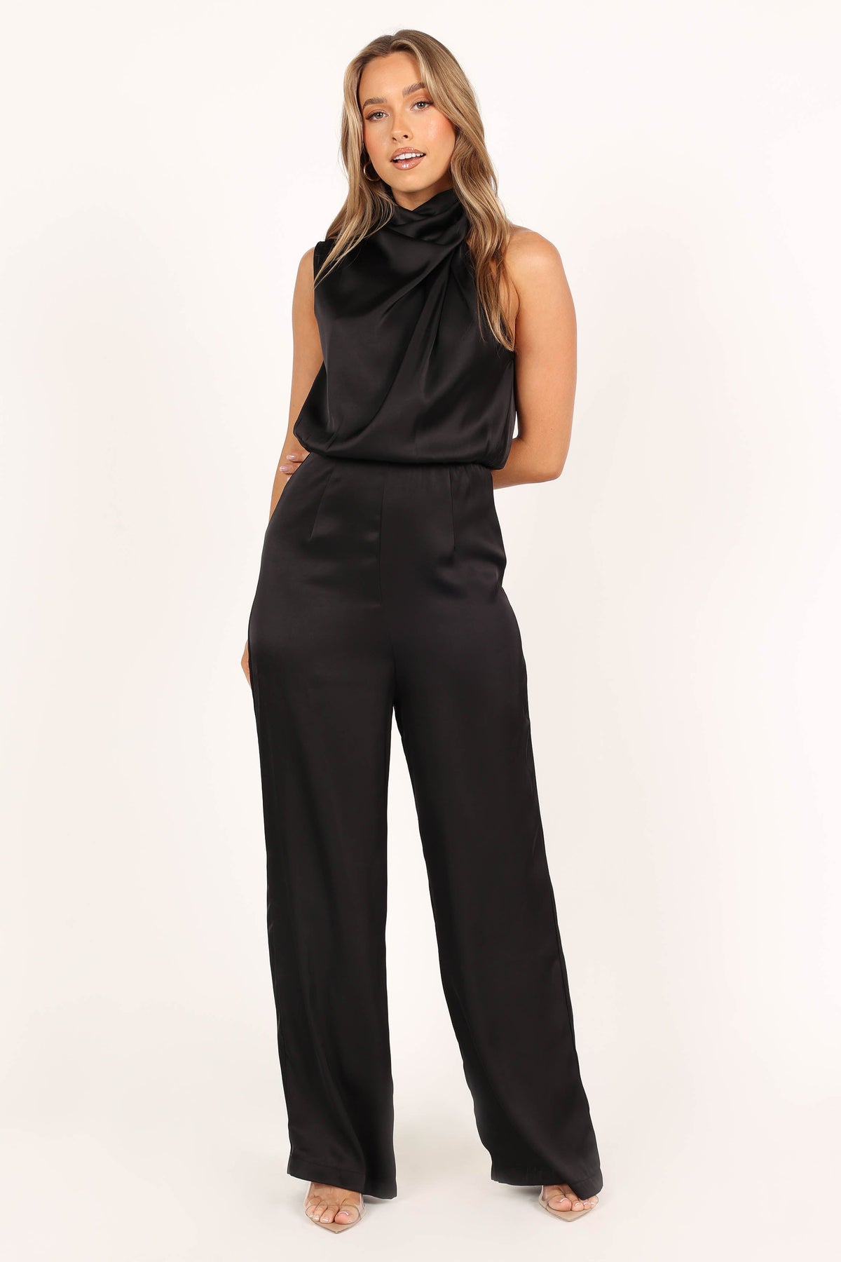 Savannah One Shoulder Jumpsuit in Black – view 6 of 7