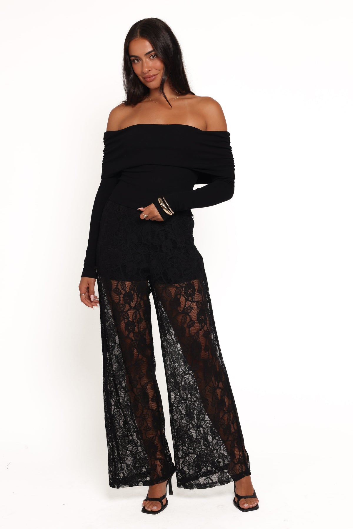 Alina Lace Pant Set in Black – view 6 of 7