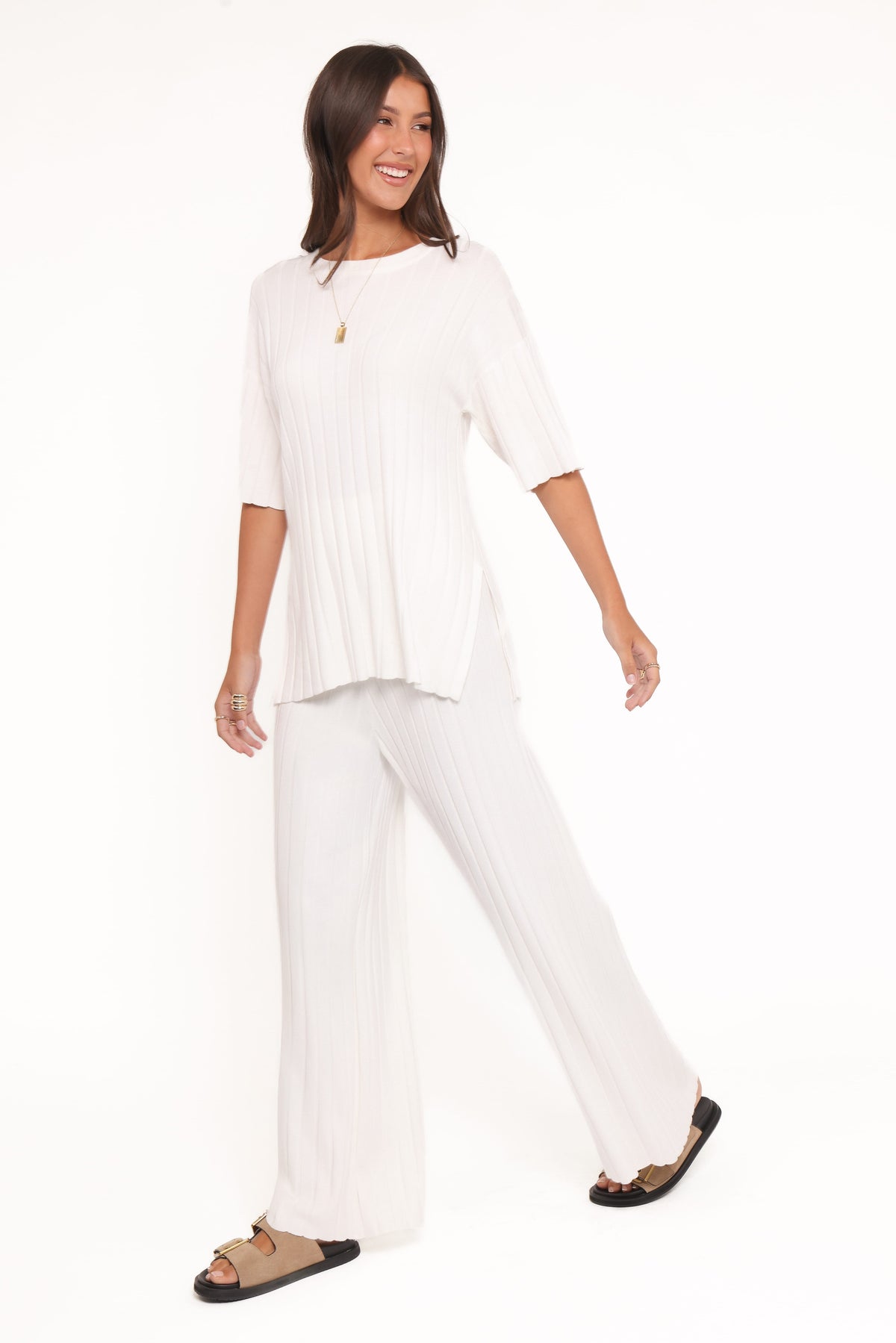 Alix Ribbed Knit Set in Cream – view 3 of 7