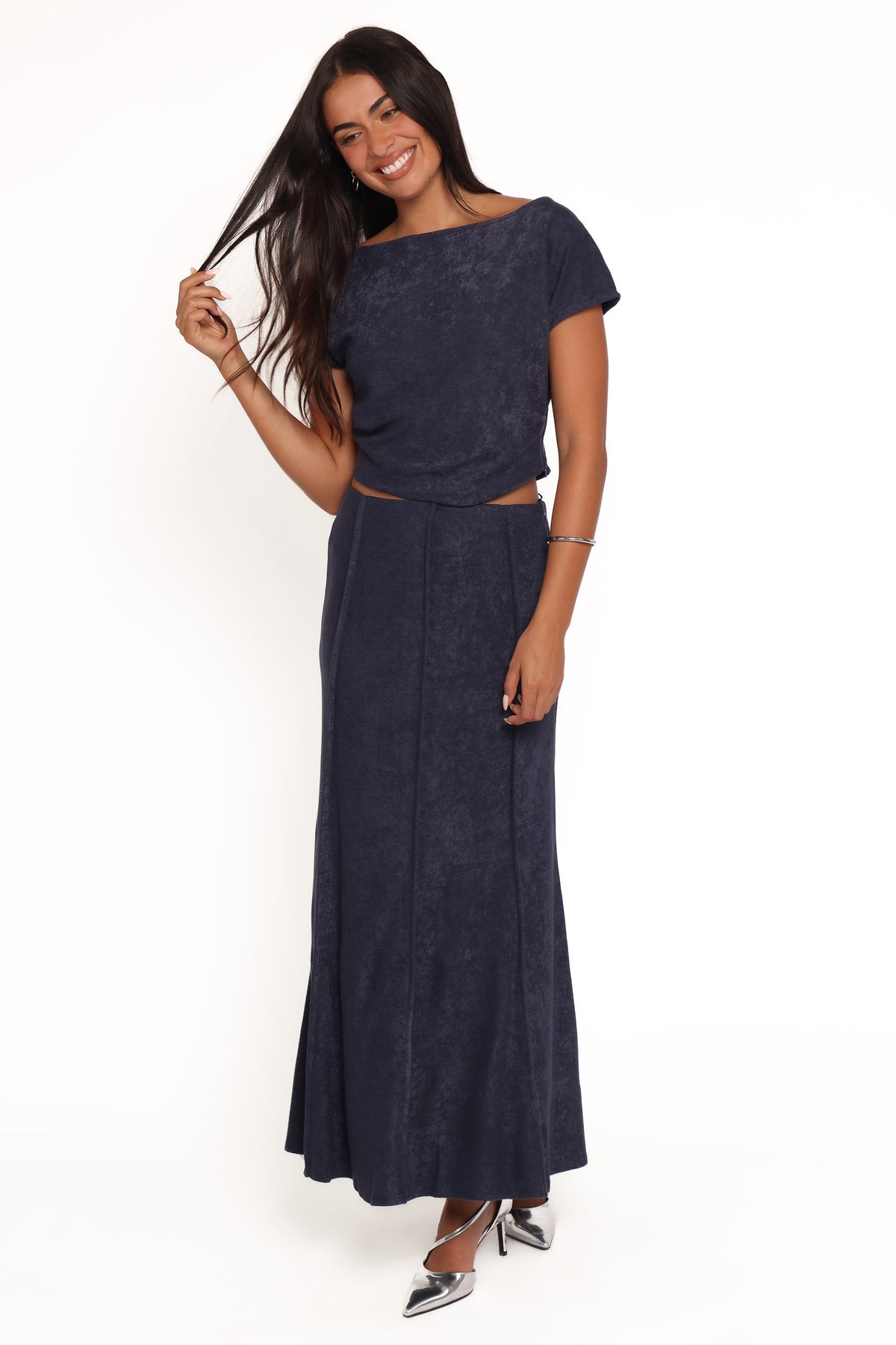 Aria Maxi Skirt Set in Denim Blue – view 6 of 6