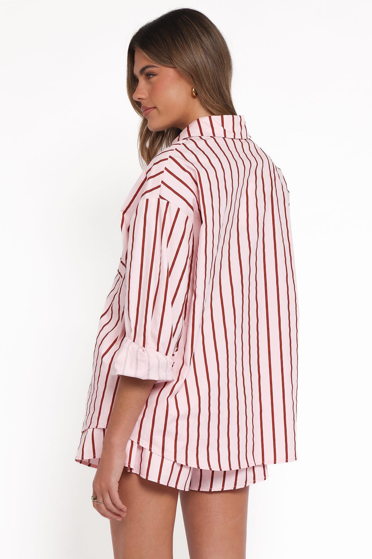 Ashlyn Short Set in Pink And Burgundy Stripe – view 5 of 9