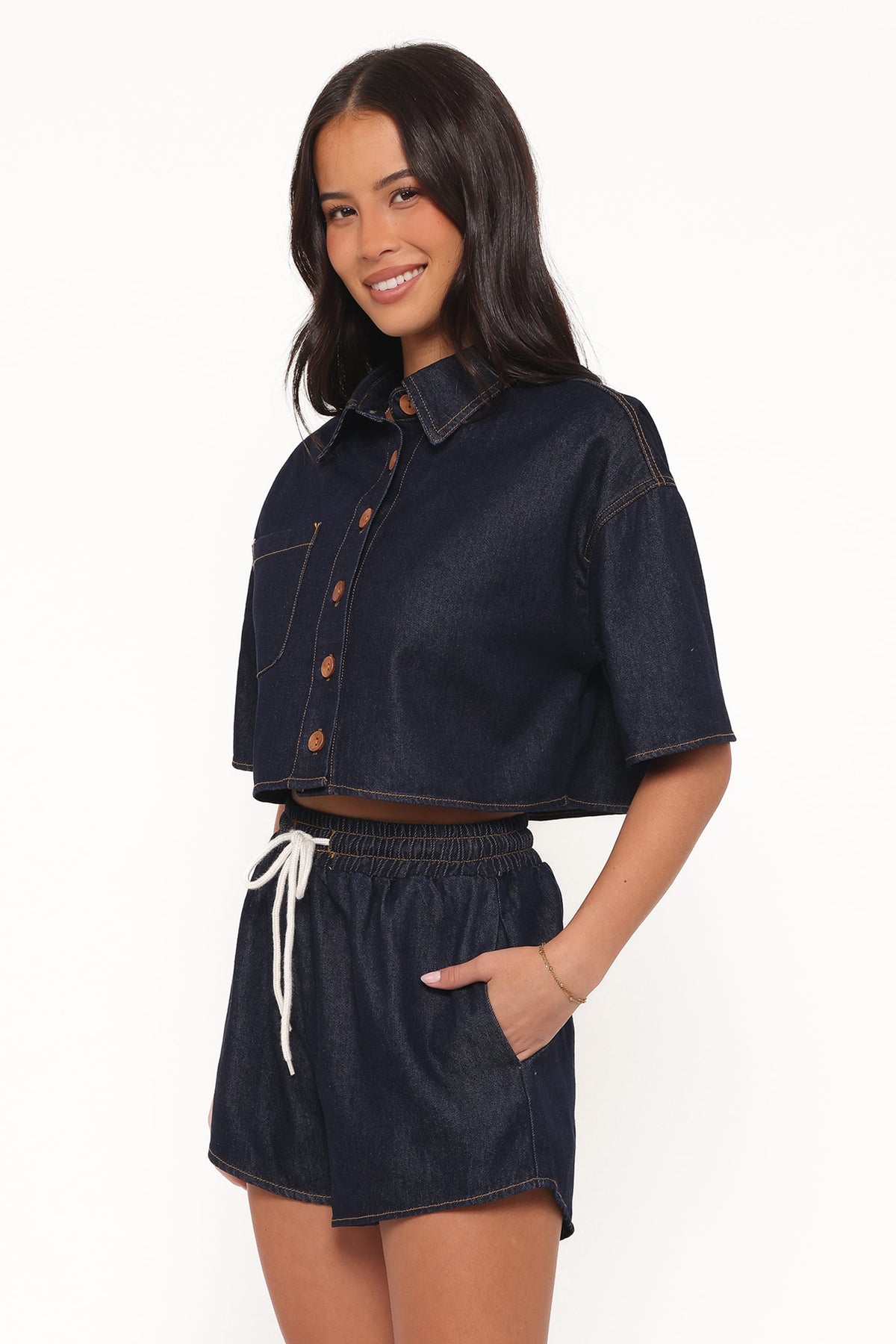 Bels Denim Short Set in Indigo – view 4 of 9