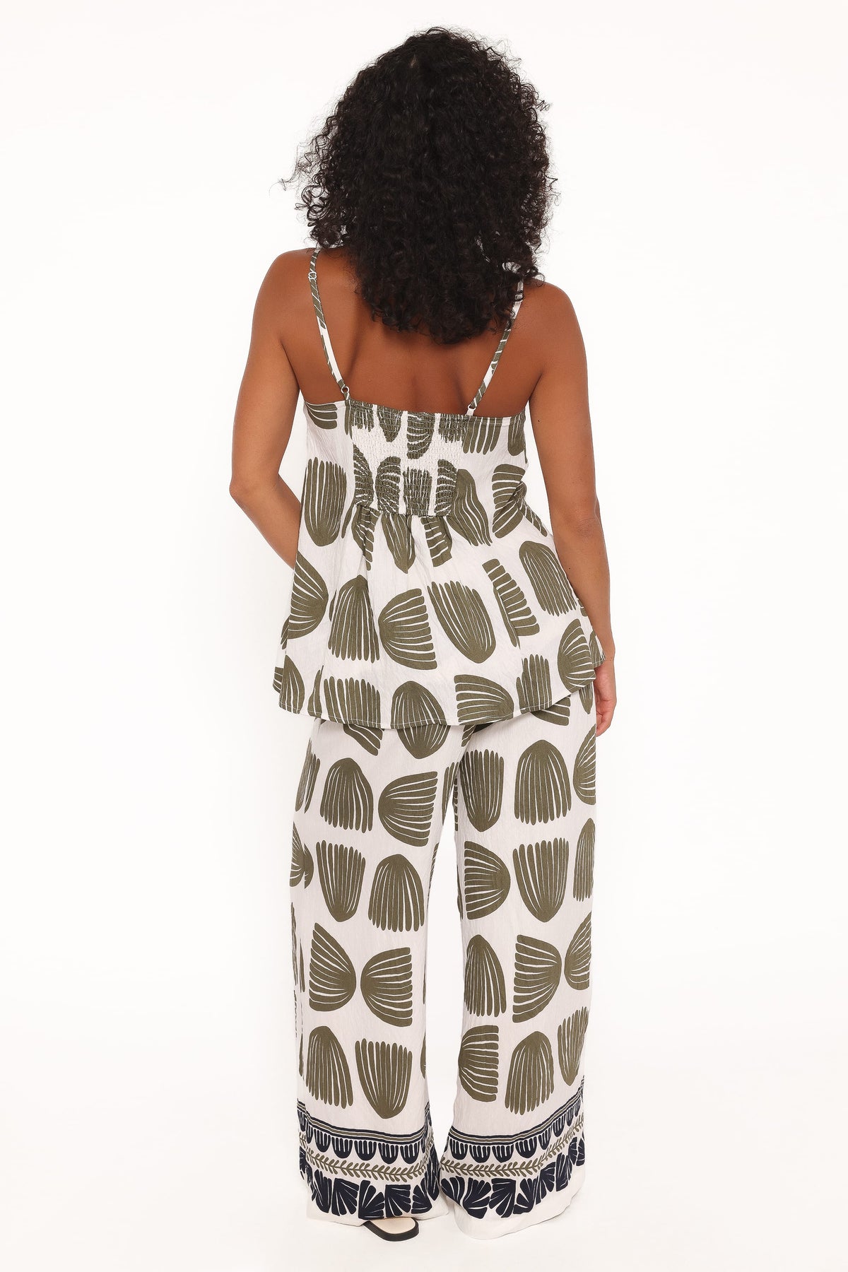 Brianna Pant Set in Green Palm Print – view 3 of 6