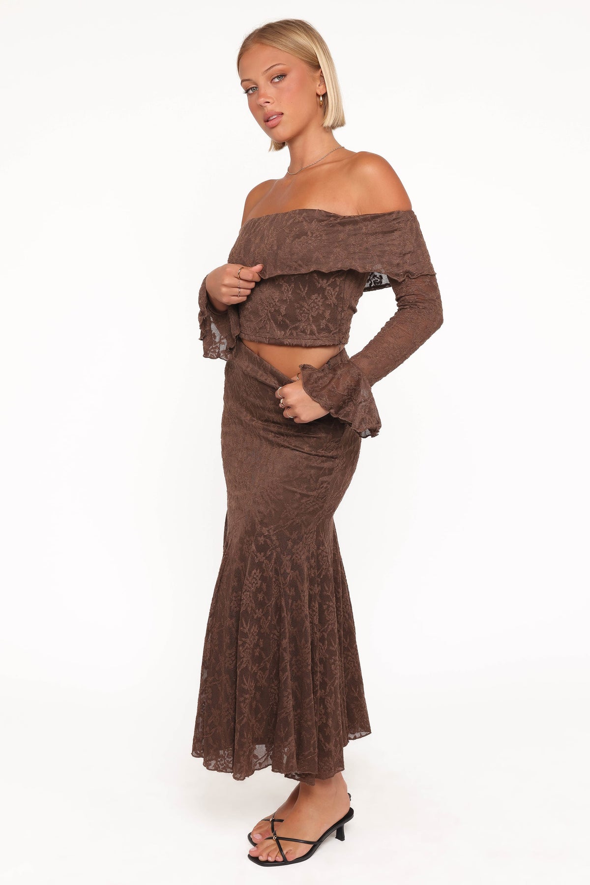 Bromley Lace Skirt Set in Brown – view 4 of 8