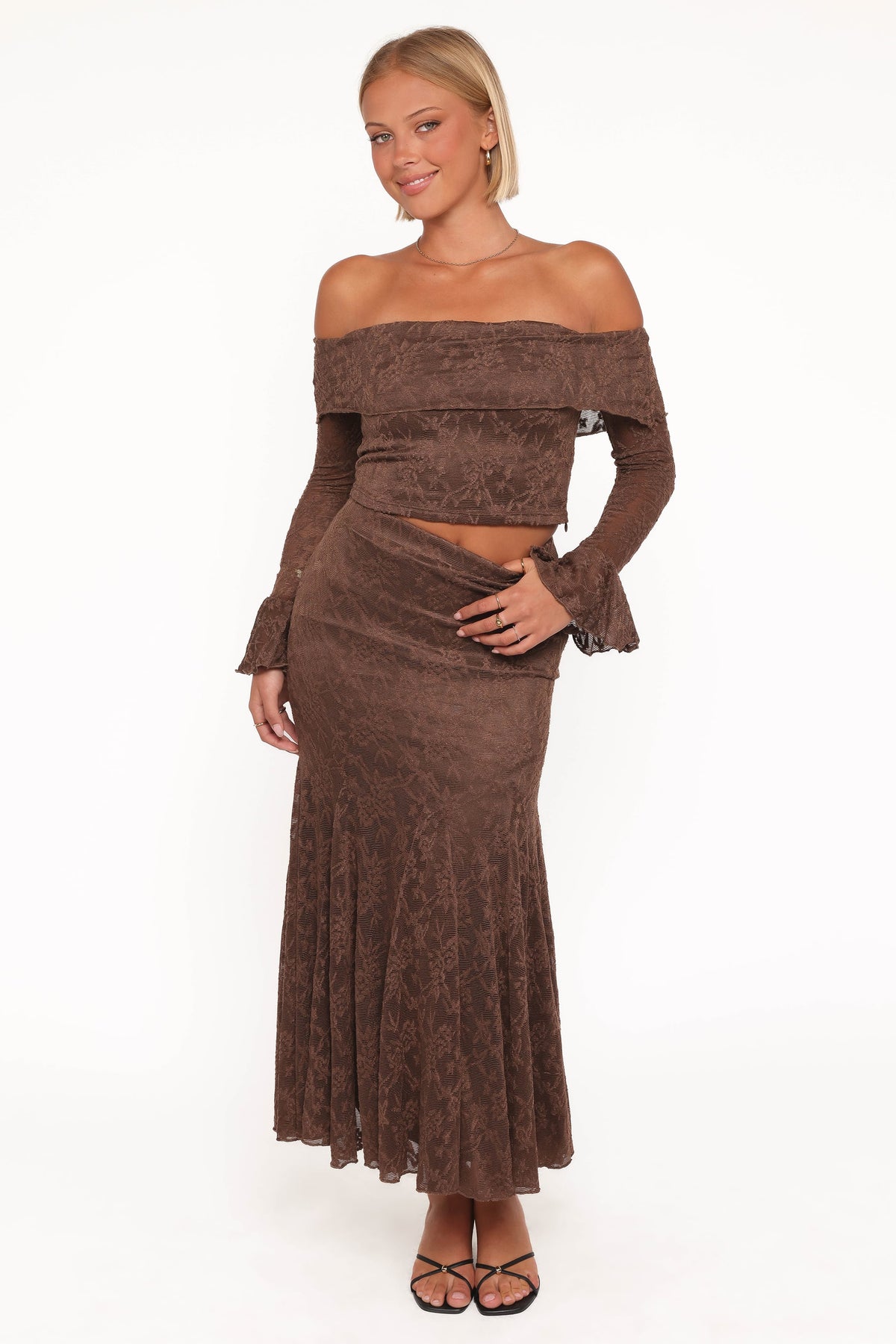 Bromley Lace Skirt Set in Brown – view 7 of 8