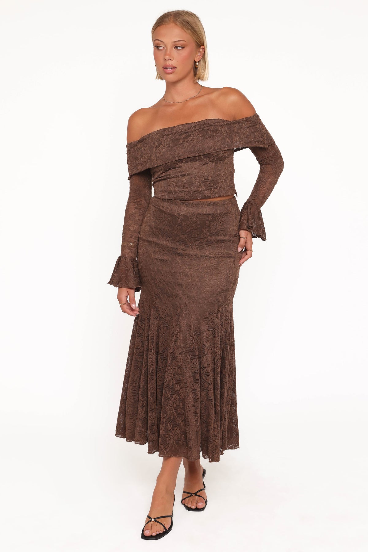 Bromley Lace Skirt Set in Brown – view 2 of 8