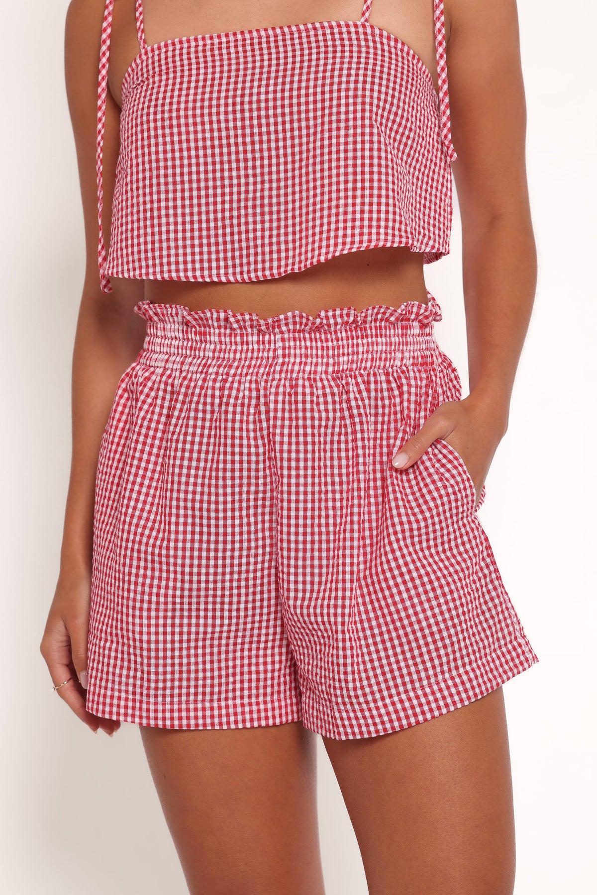 Callum Short Set in Red Gingham – view 4 of 8