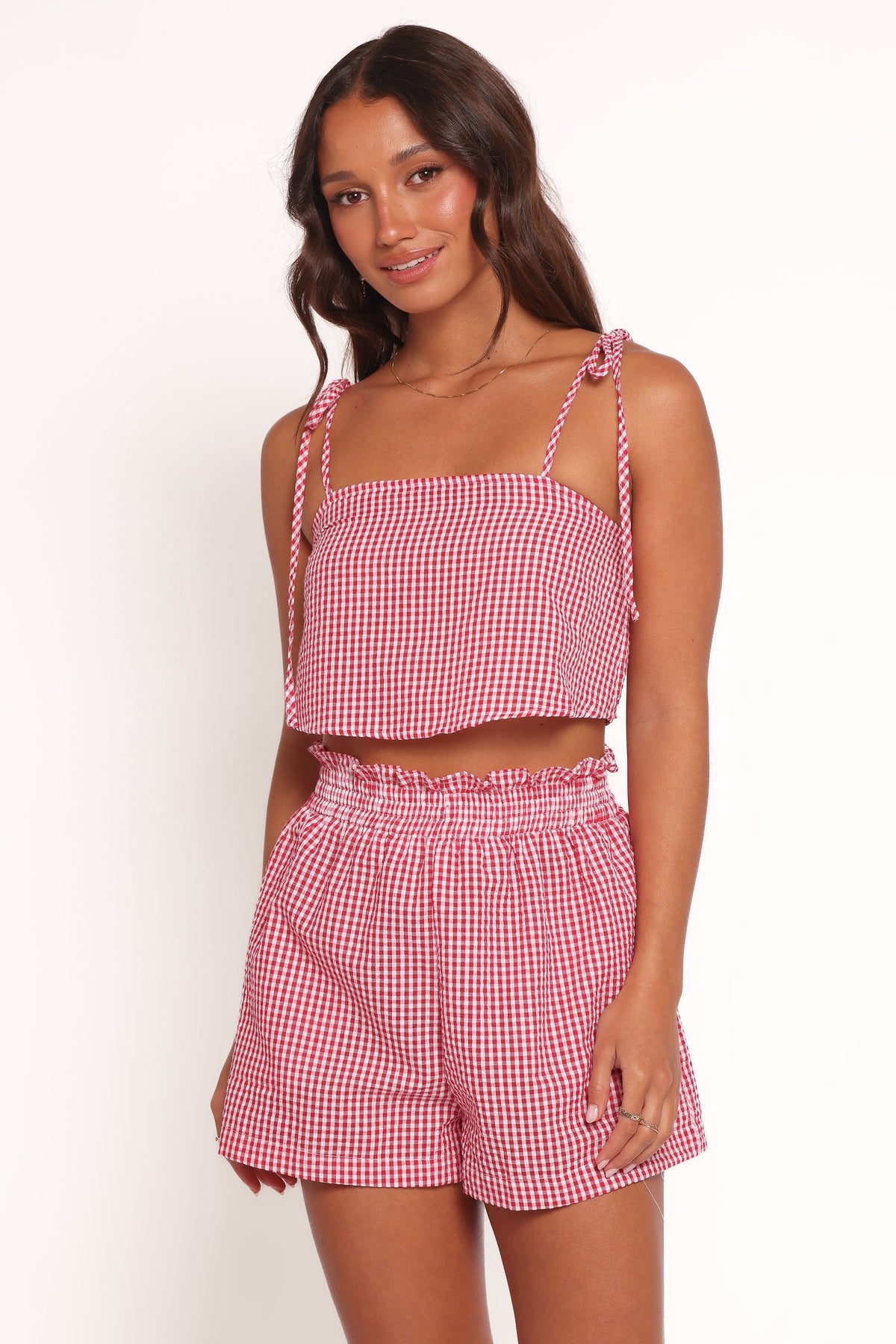 Callum Short Set in Red Gingham – view 2 of 8