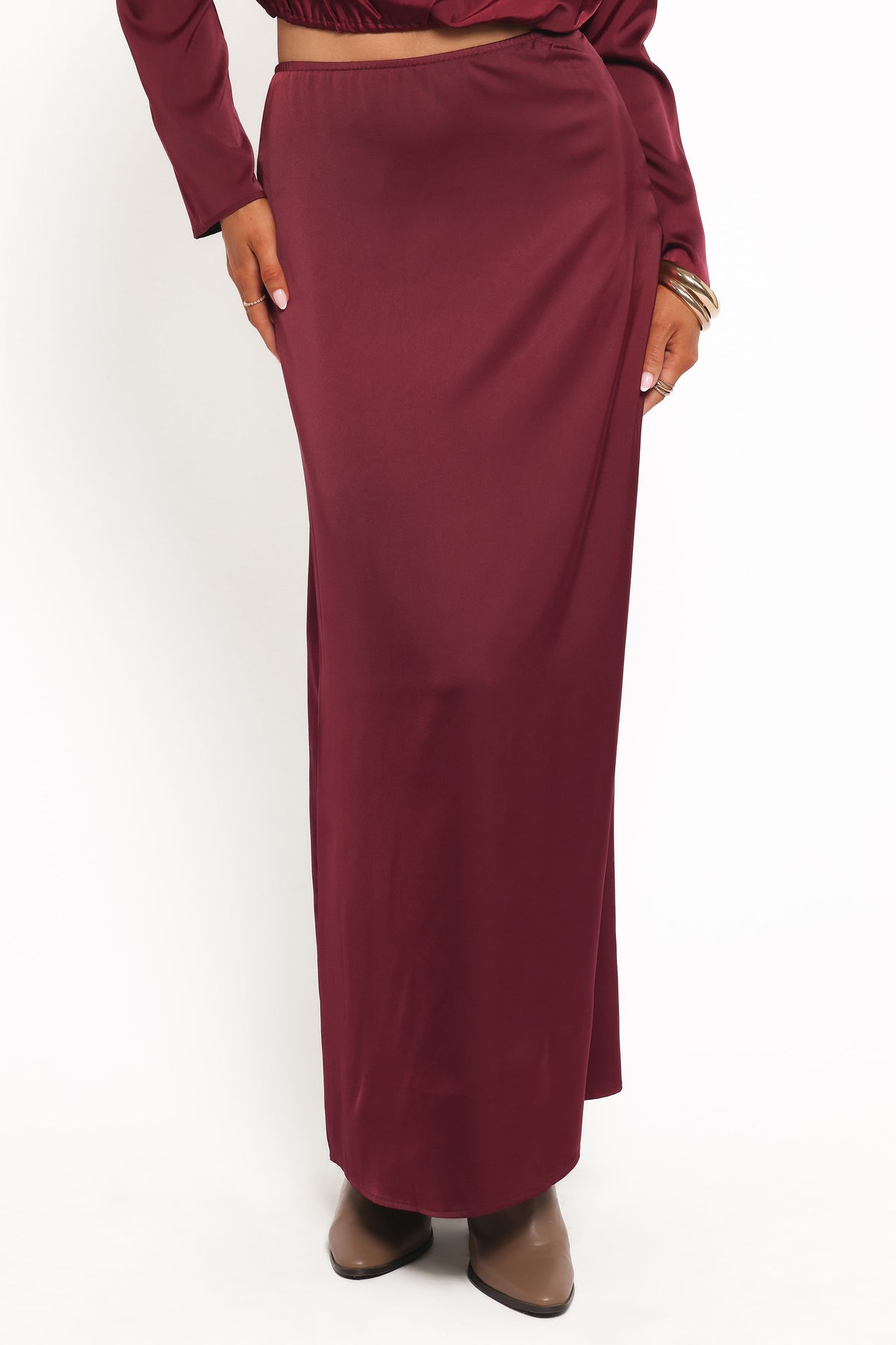 Catherine Skirt Set in Burgundy – view 3 of 6