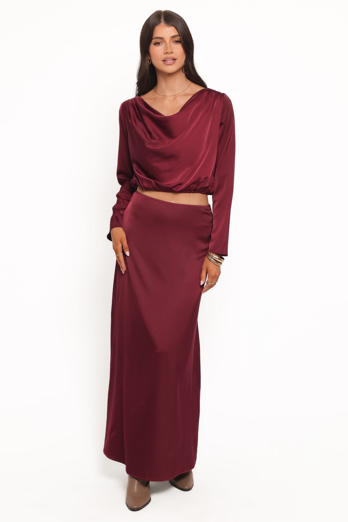 Catherine Skirt Set in Burgundy – view 1 of 6