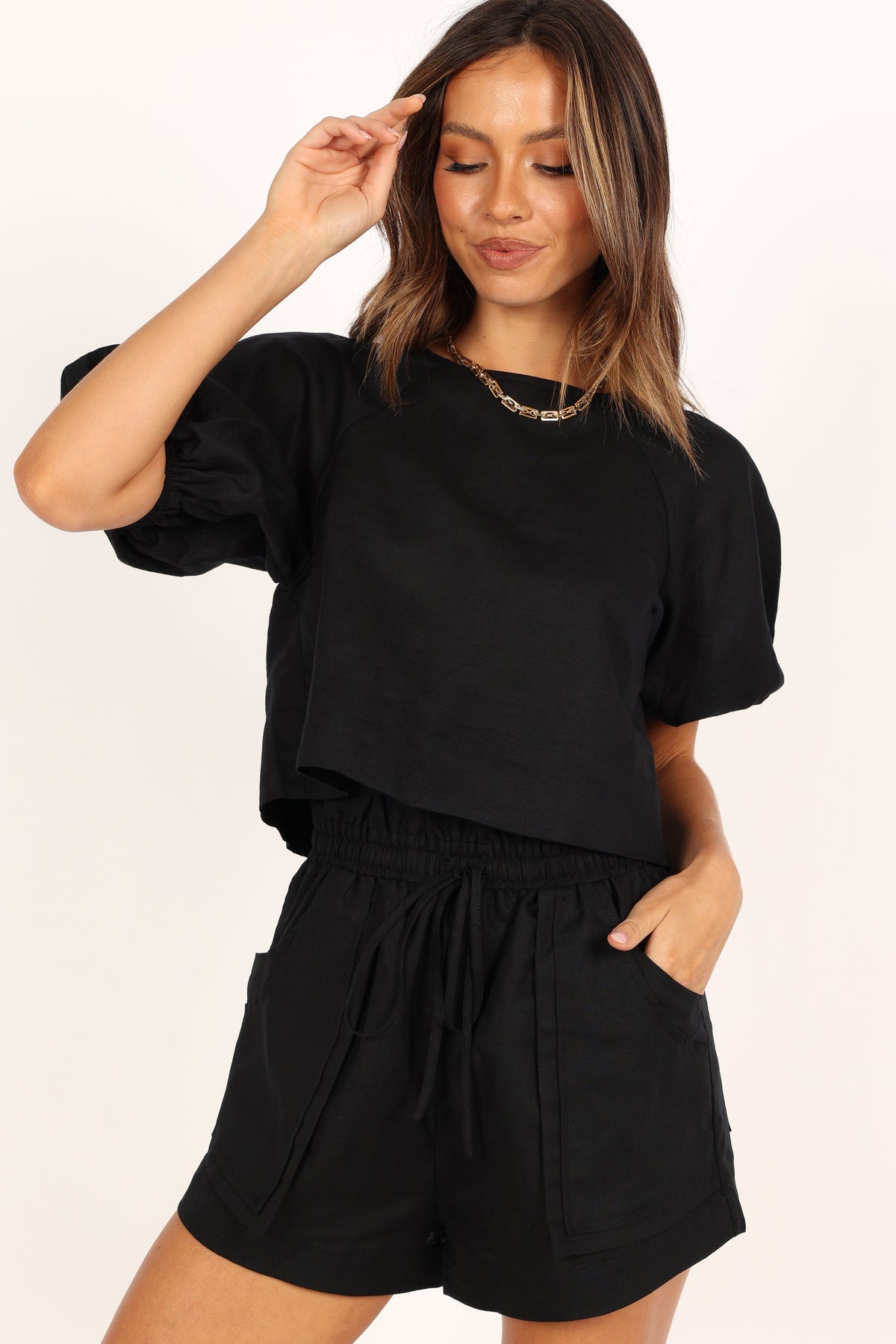 Chelsey Linen Set in Black – view 2 of 7