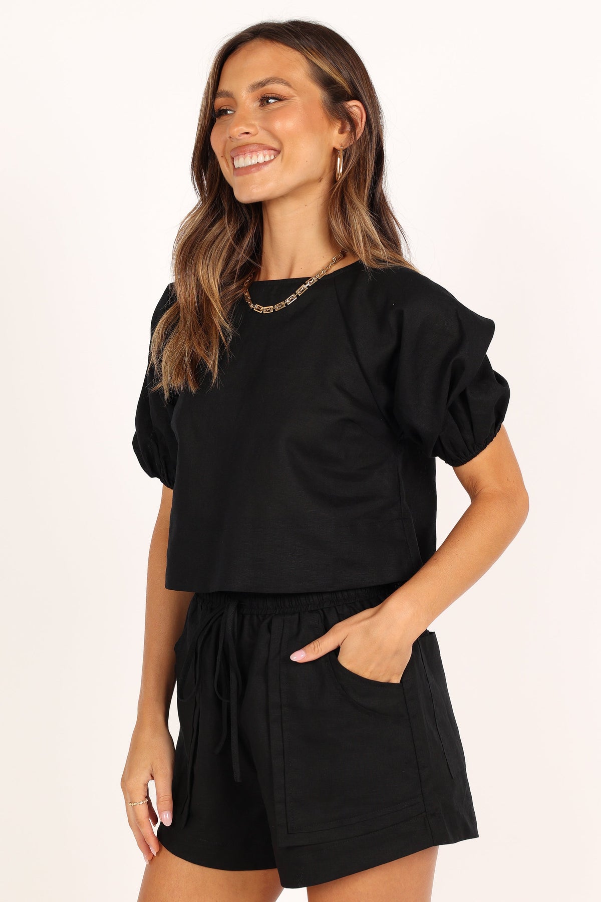 Chelsey Linen Set in Black – view 1 of 7