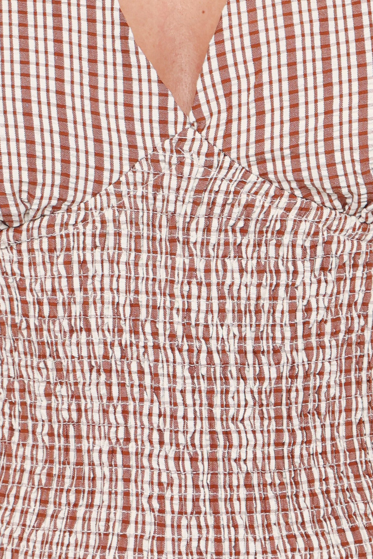 Eirlys Tiered Skirt Set in Brown White – view 6 of 6