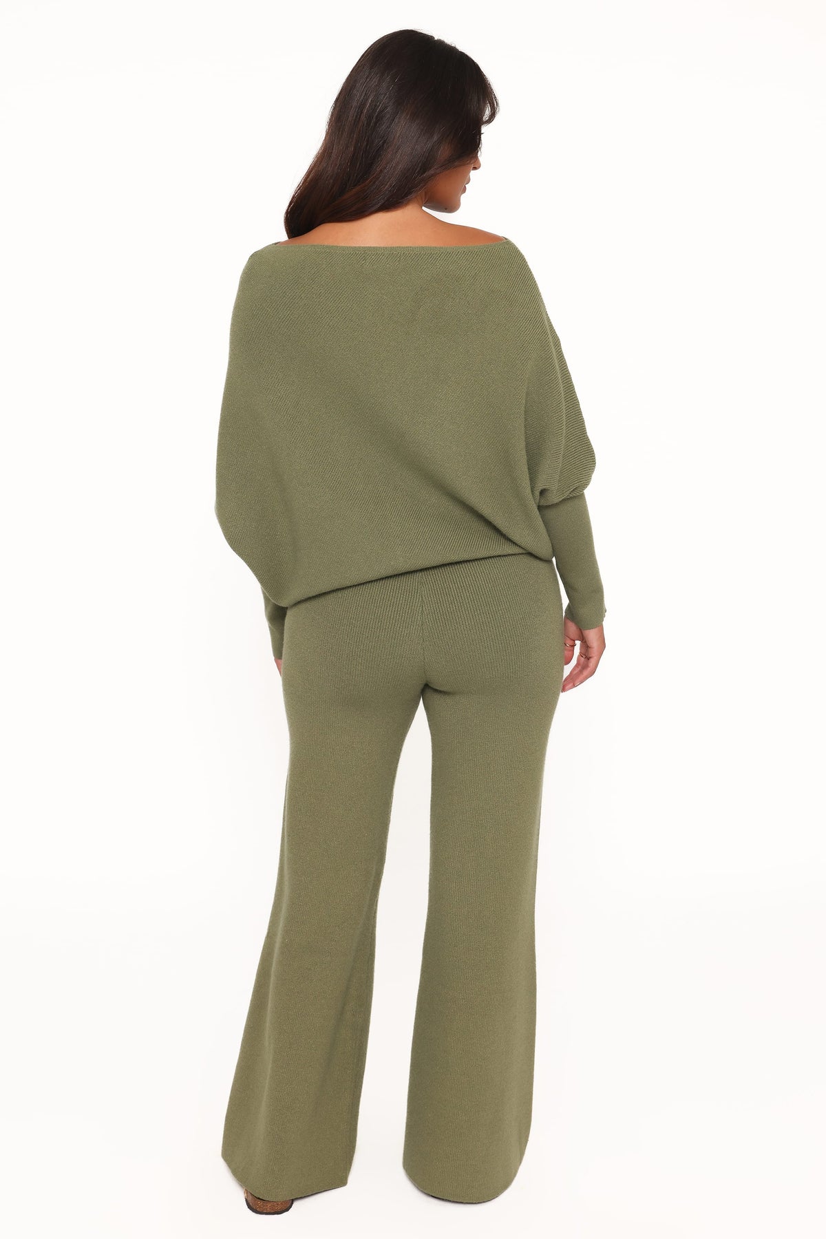 Gennie Knitted Pant Set in Avocado – view 5 of 10