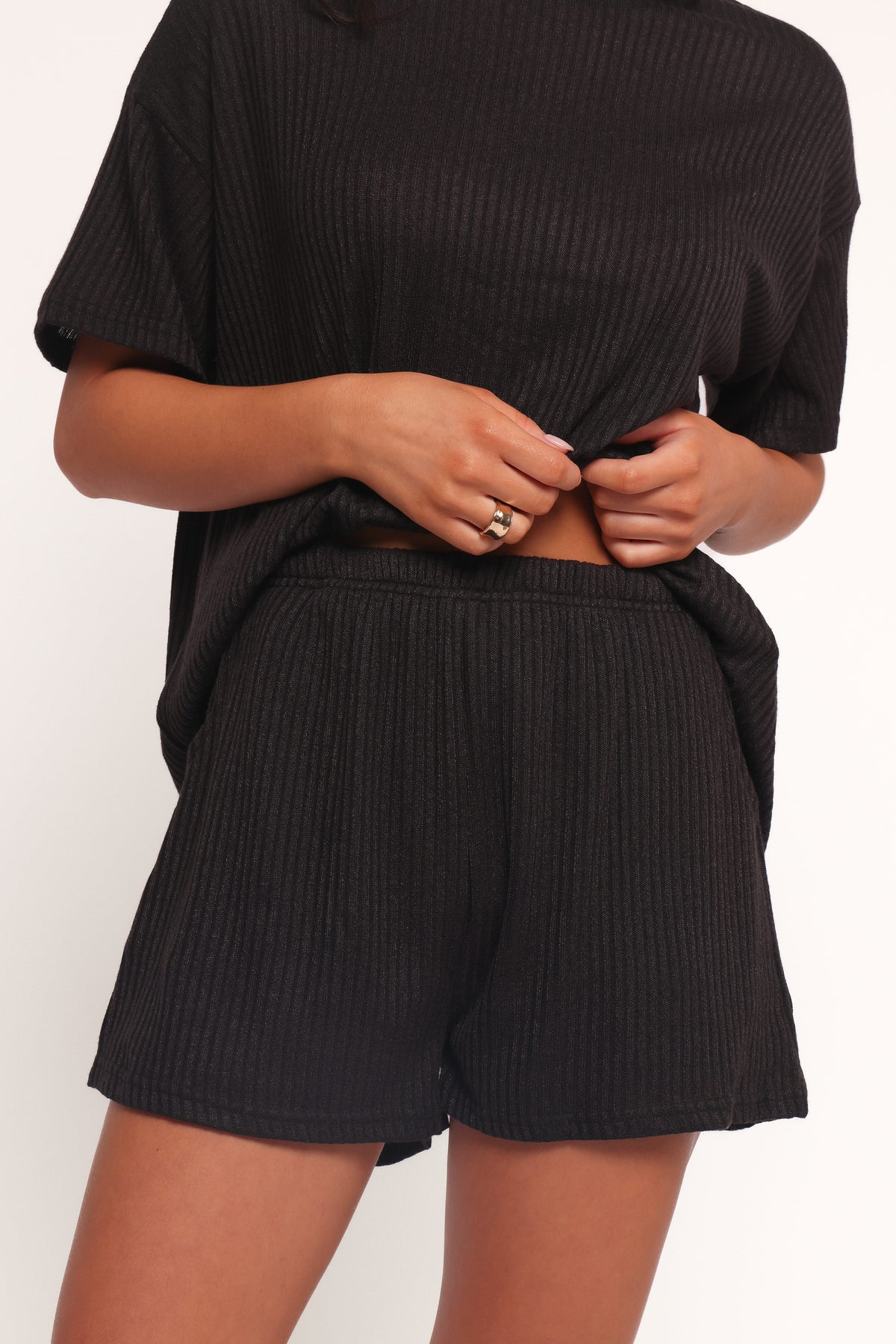Granger Knit Short Set in Black – view 6 of 7
