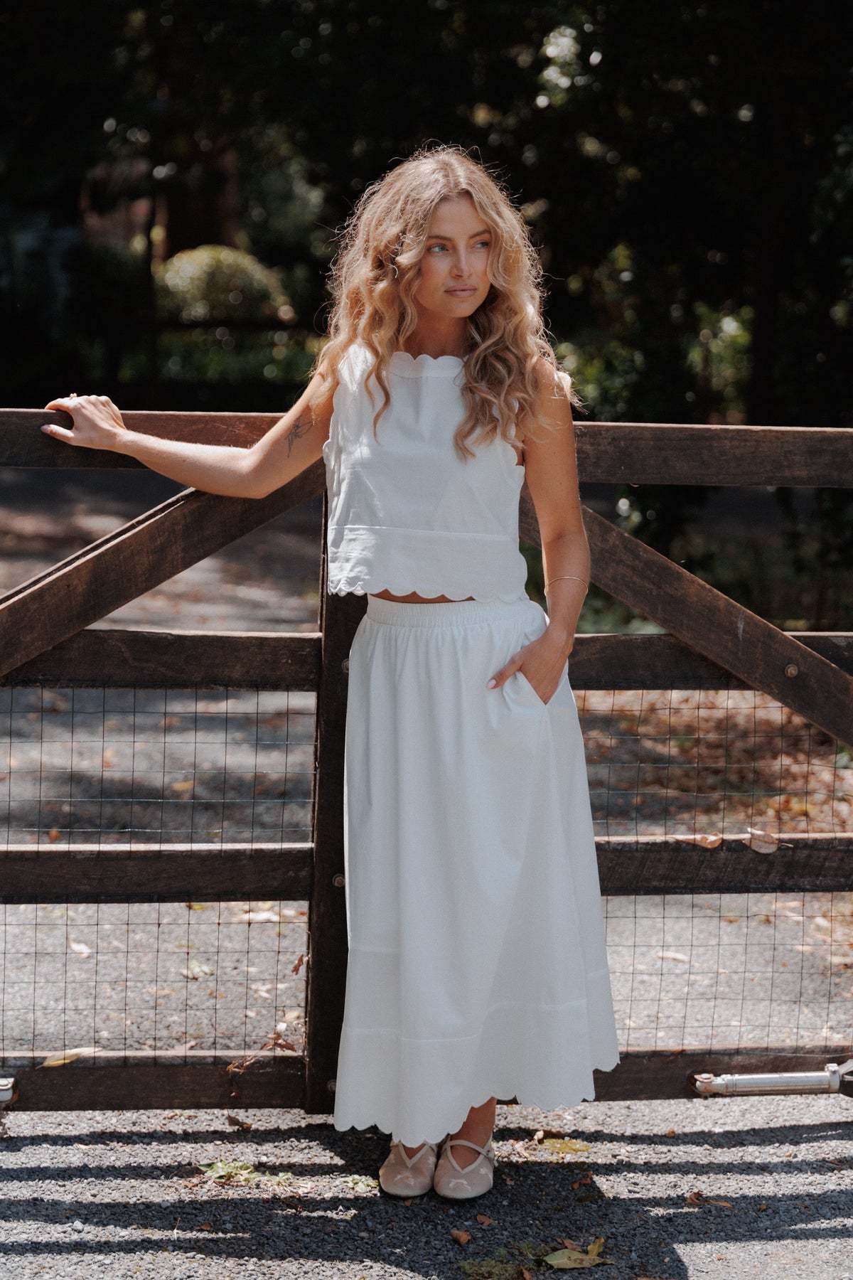 Heather Maxi Skirt Set in White – view 1 of 7