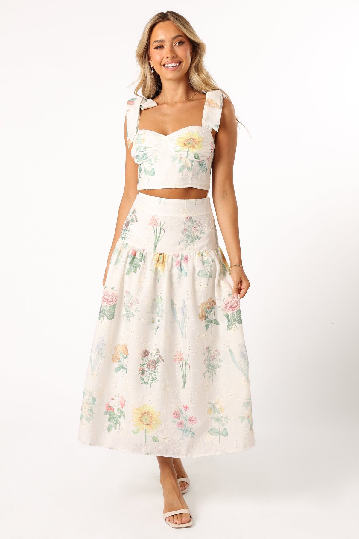 Kara Two Piece Set in White Floral – view 3 of 11