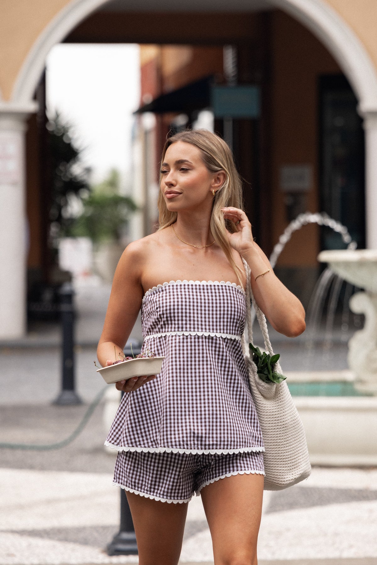 Kyle Two Piece Set in Chocolate Gingham – view 10 of 10