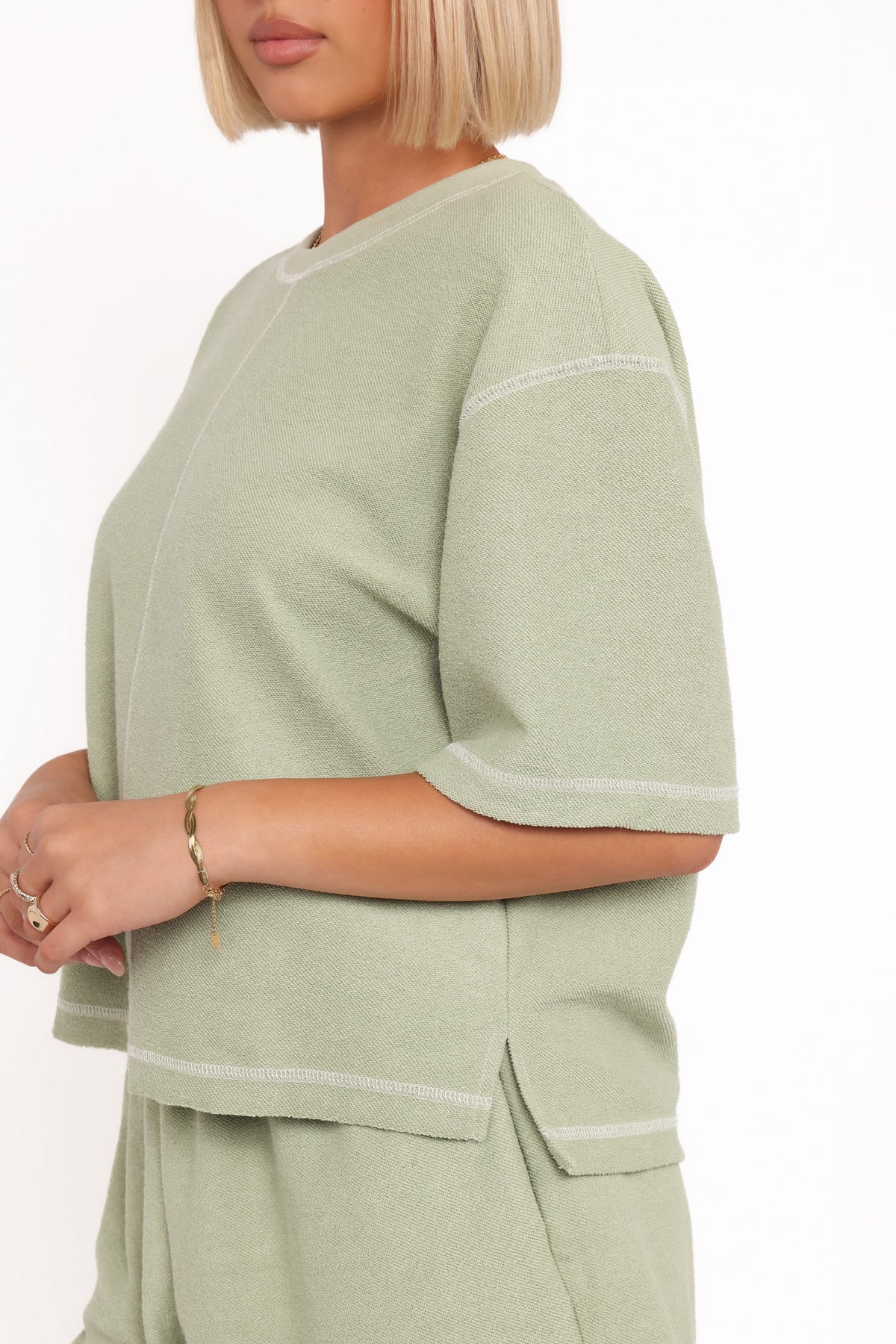 Melody Knit Short Set in Matcha – view 3 of 9