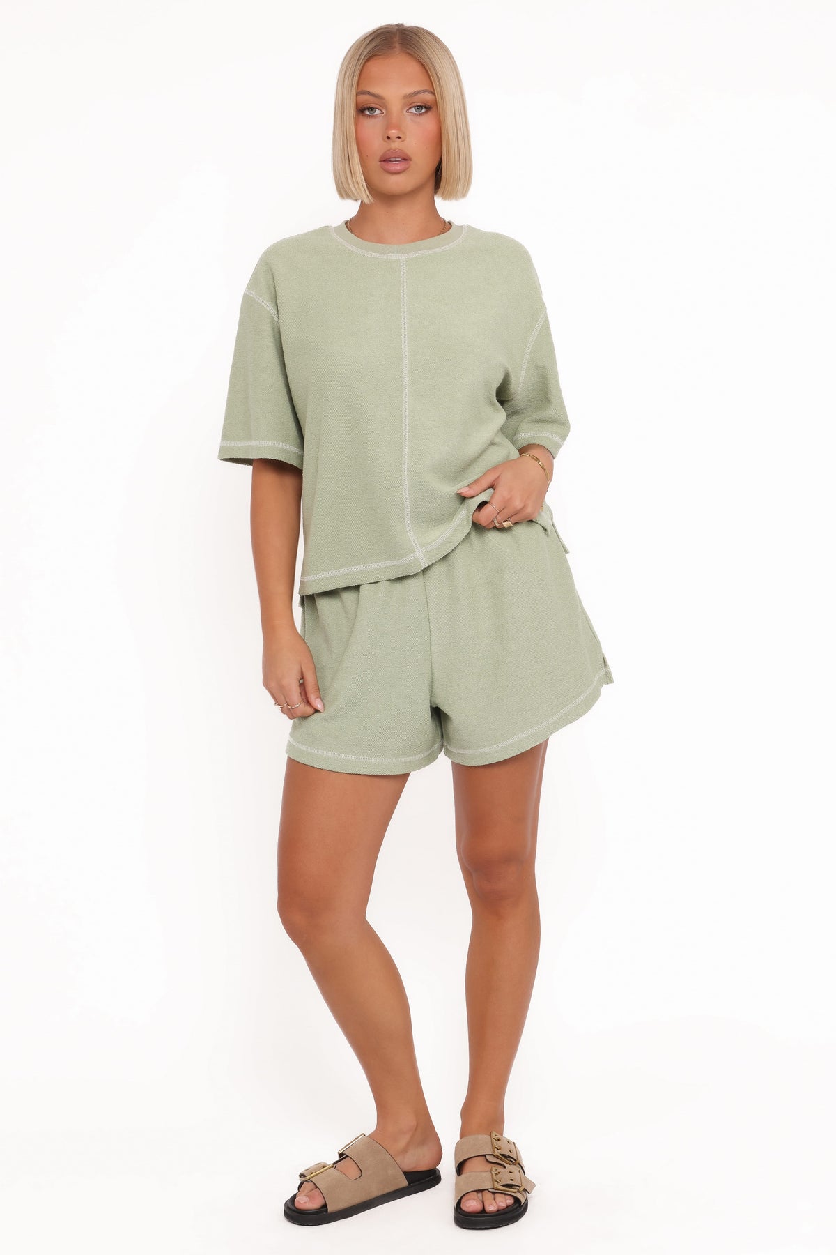 Melody Knit Short Set in Matcha – view 7 of 9