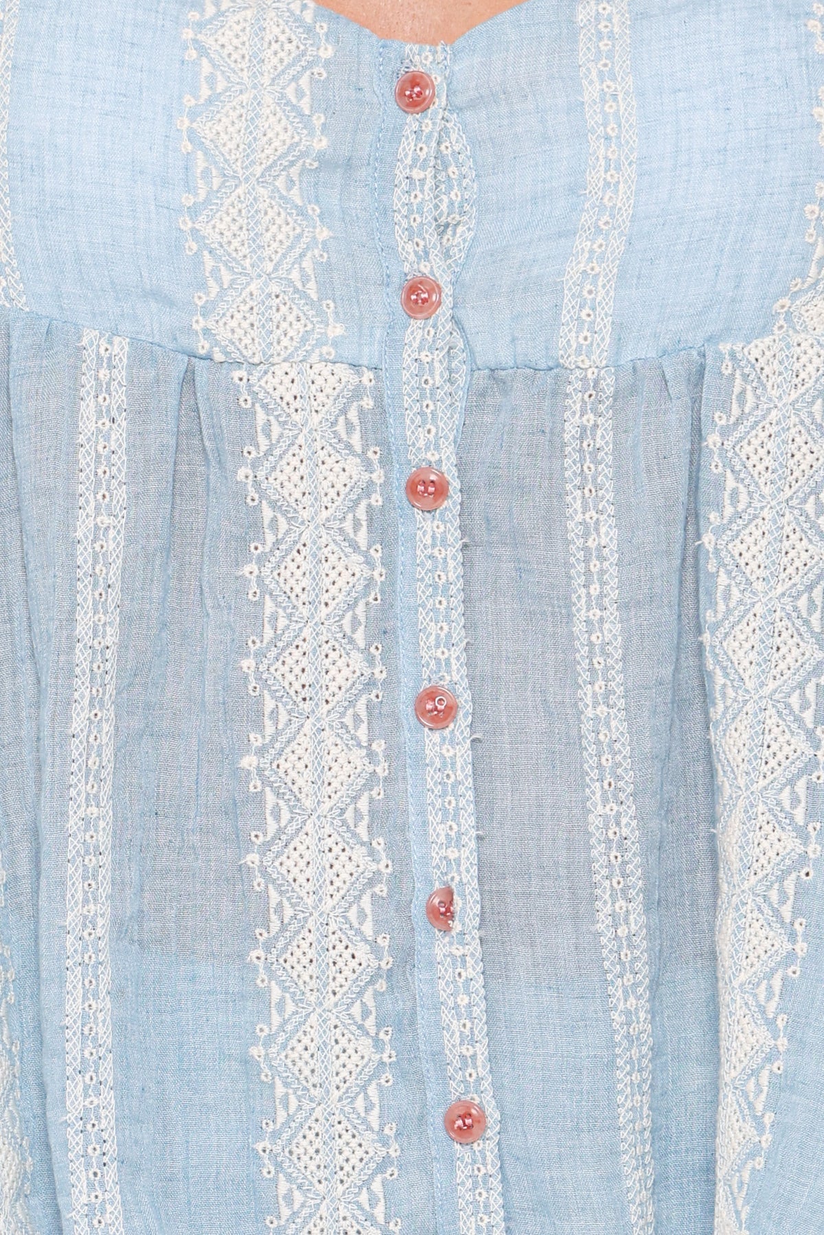 Mila Embroidered Pant Set in Light Blue – view 7 of 7