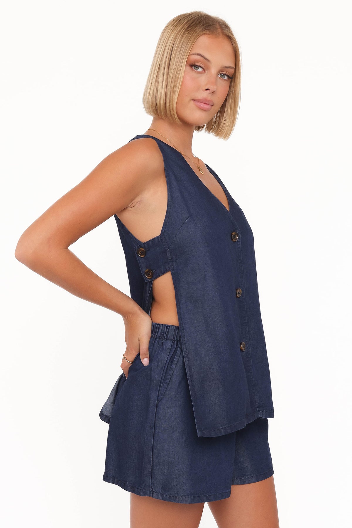 Miller Short Set in Chambray – view 4 of 9