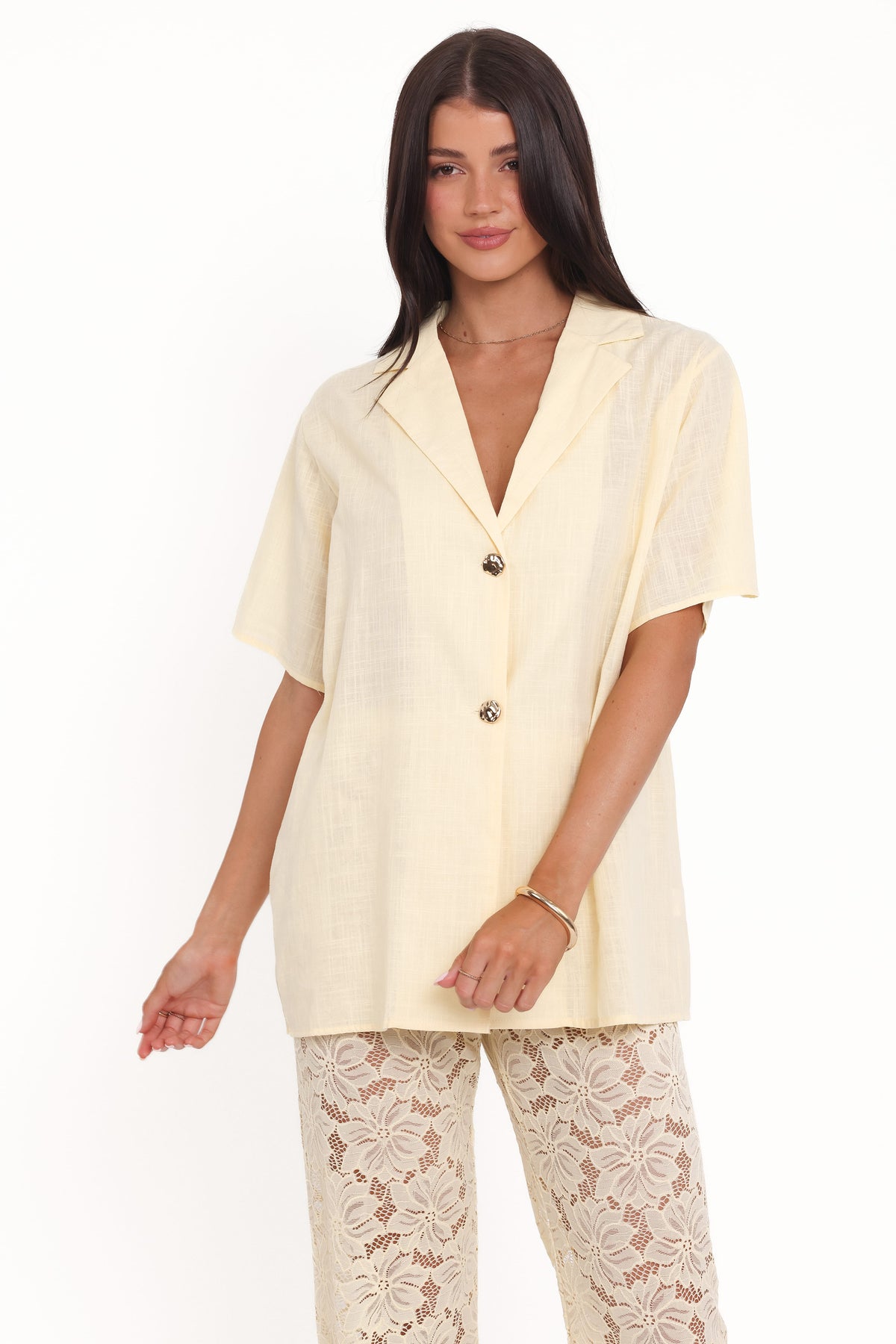 Mindy Lace Pant Set in Yellow – view 5 of 7