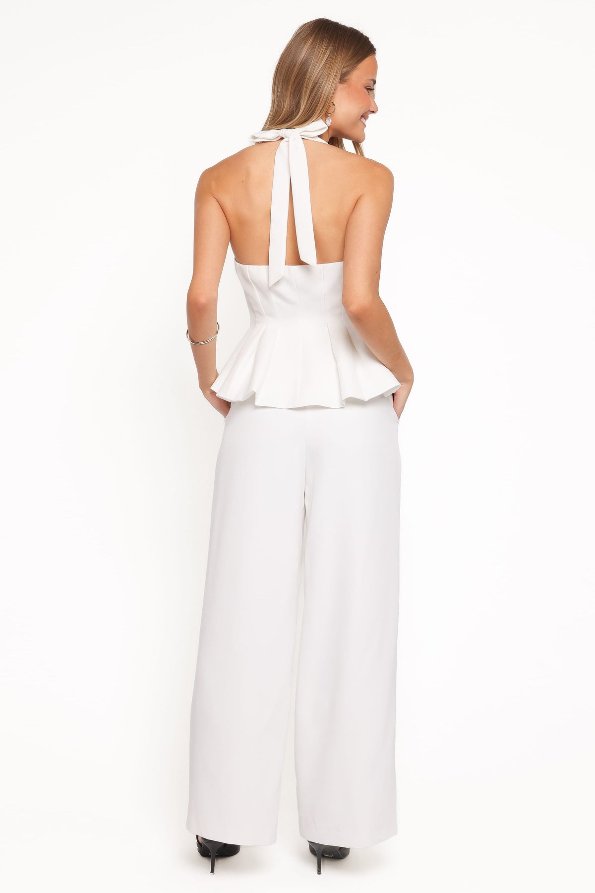 Odelia Halter Vest Pant Set in White – view 5 of 9