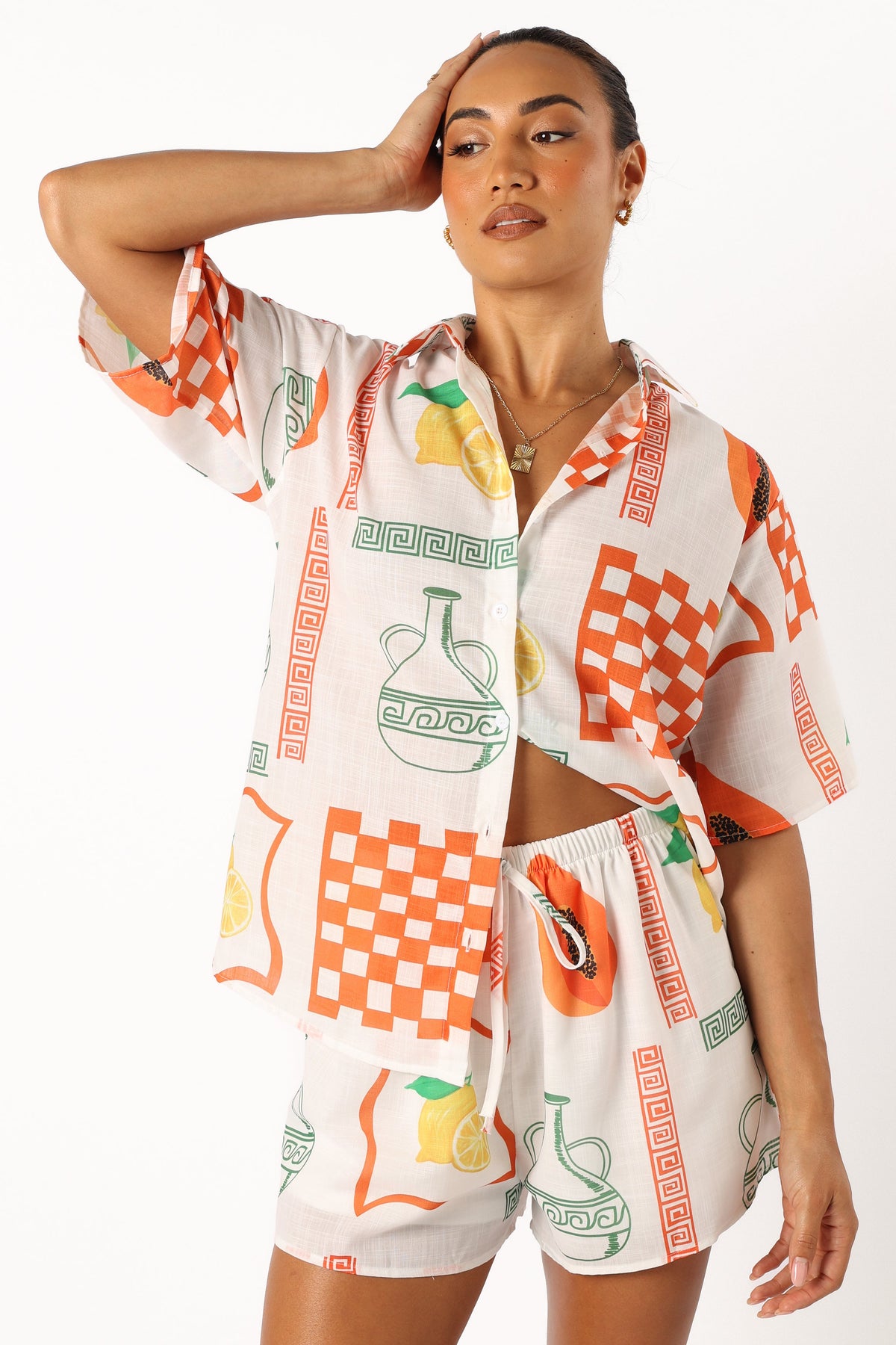 Piccolo Short Set in White Orange – view 3 of 10